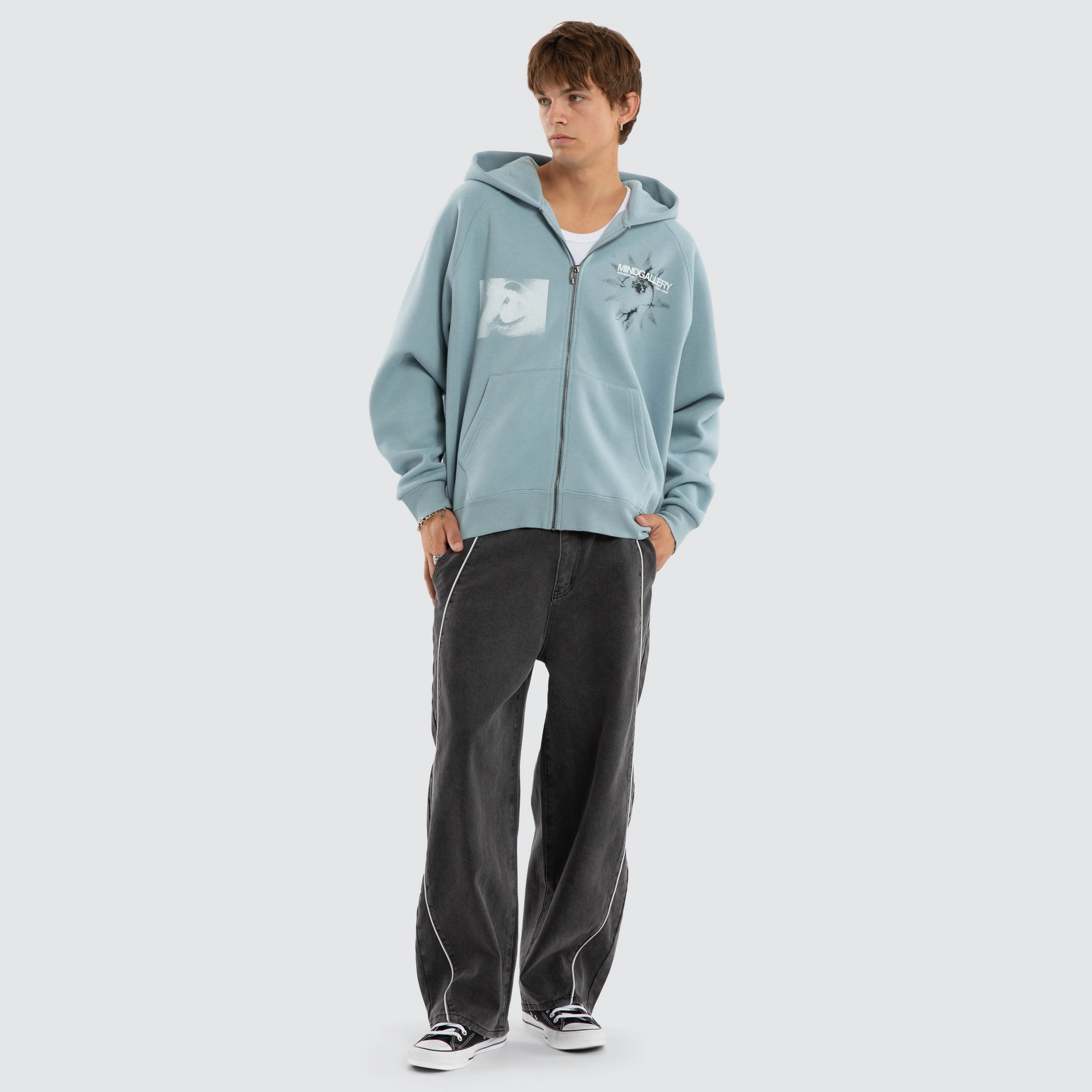 Spy Eye Street Zip Hoodie Arona Teal sold by Neverland product image thumbnail 2