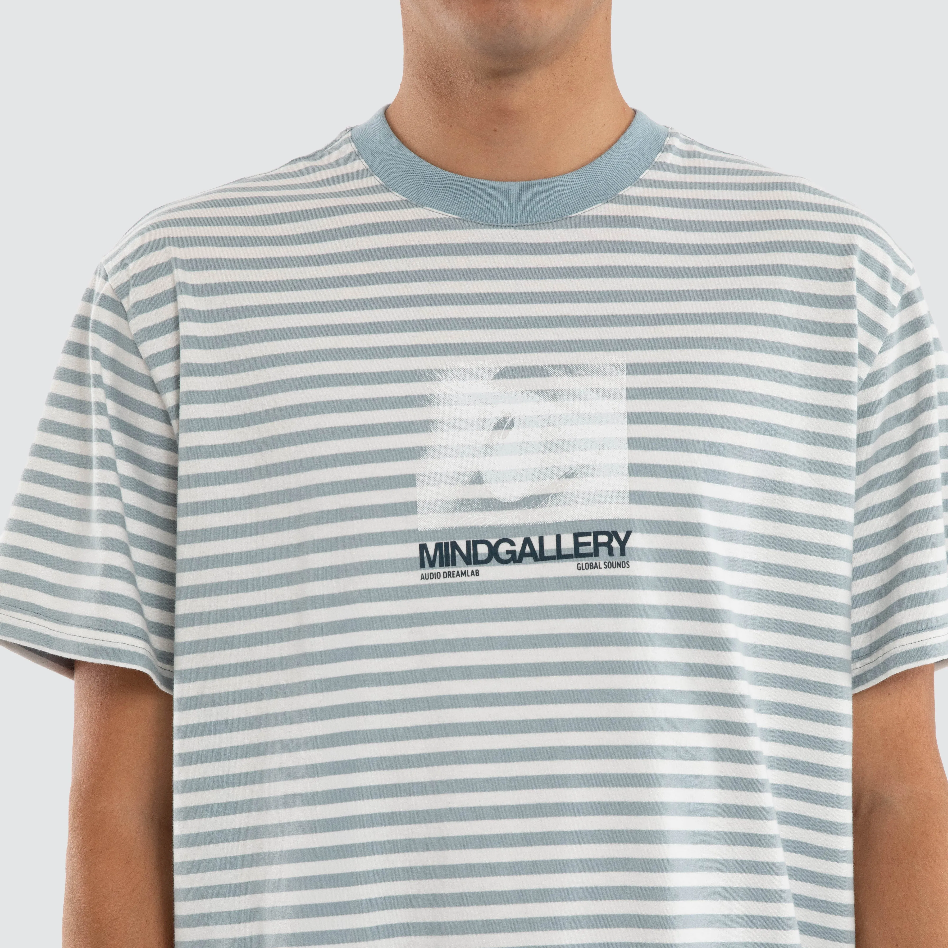 Manor Rocker Tee Natural White/Arona Teal Stripe sold by Neverland product image thumbnail 3