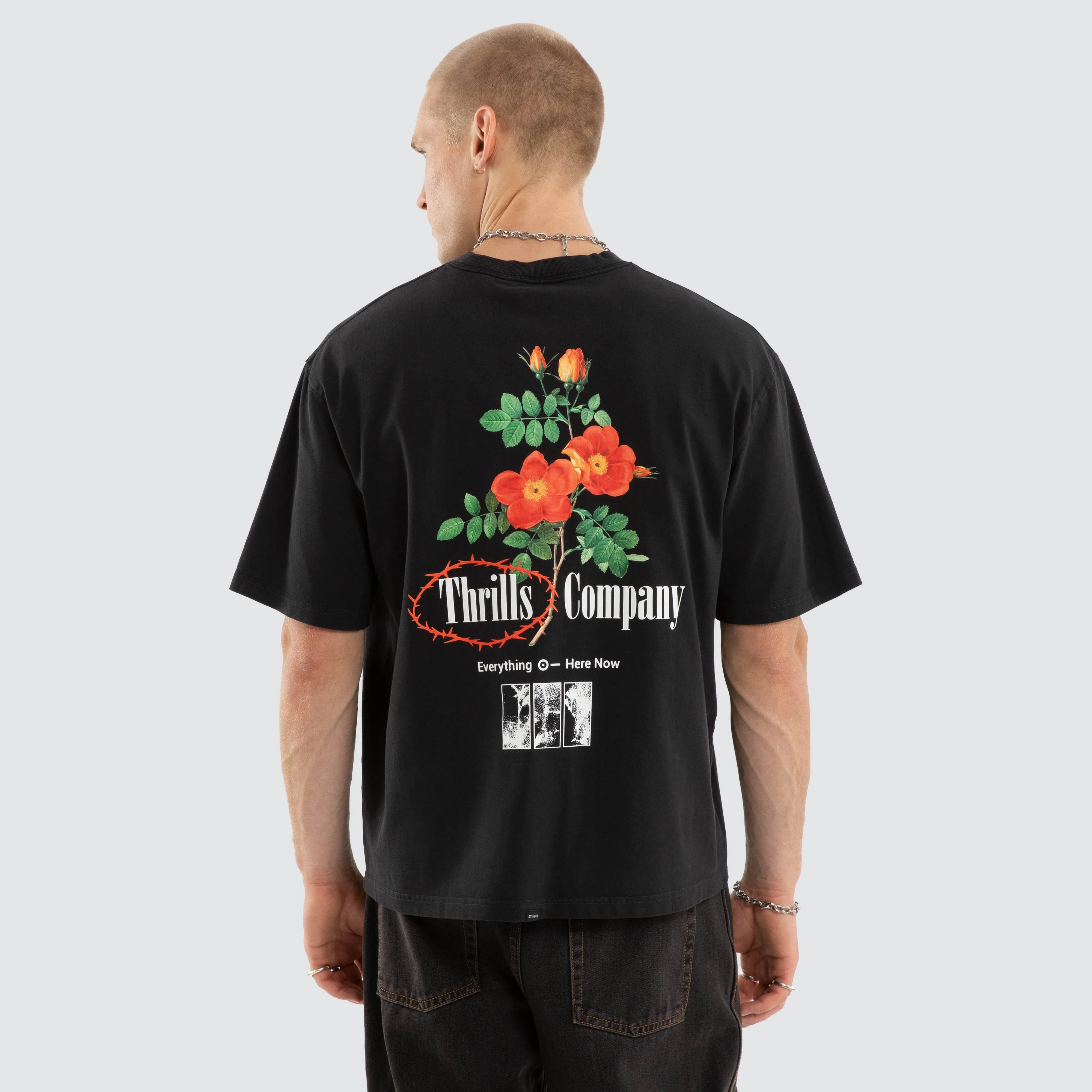 Everything Here Now Box Fit Tee Faded Black sold by Neverland