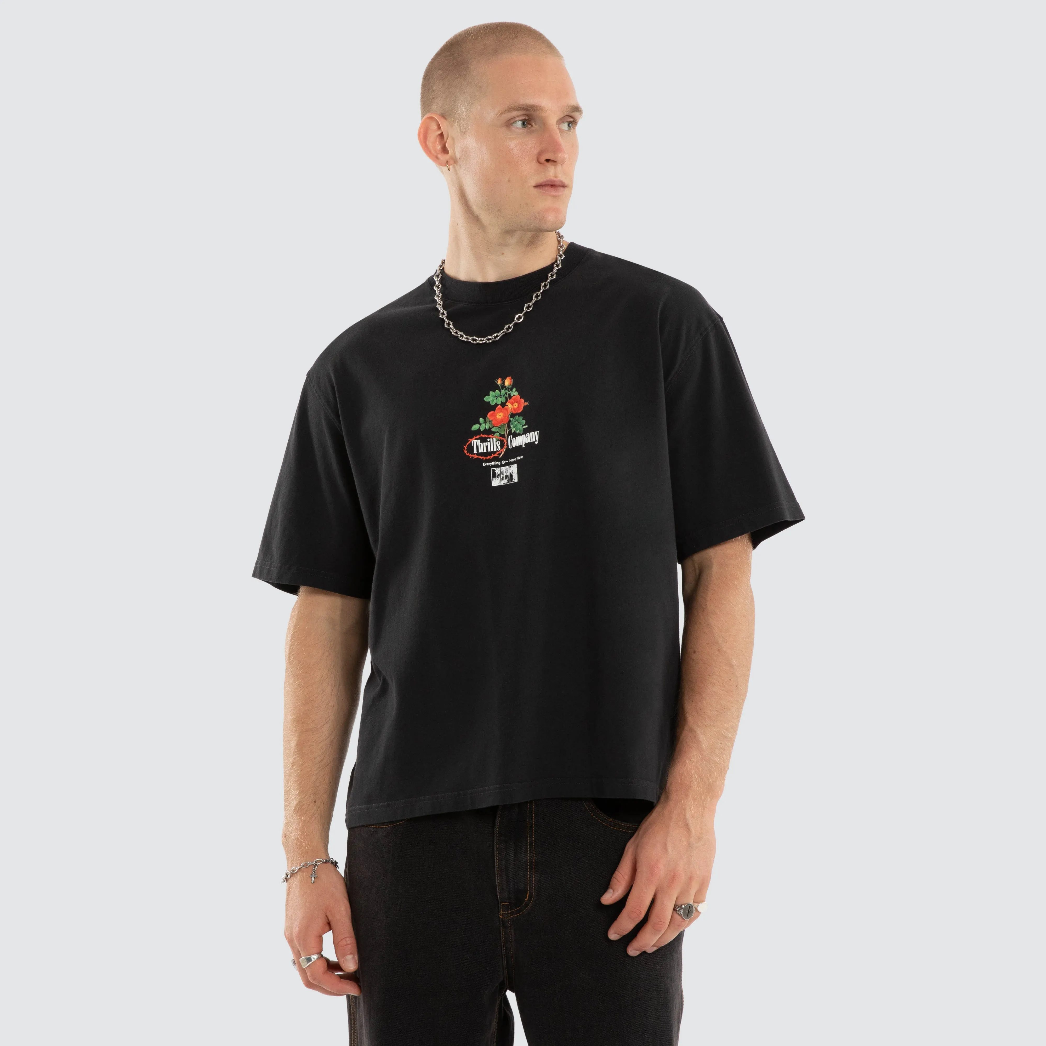 Everything Here Now Box Fit Tee Faded Black sold by Neverland product image thumbnail 3