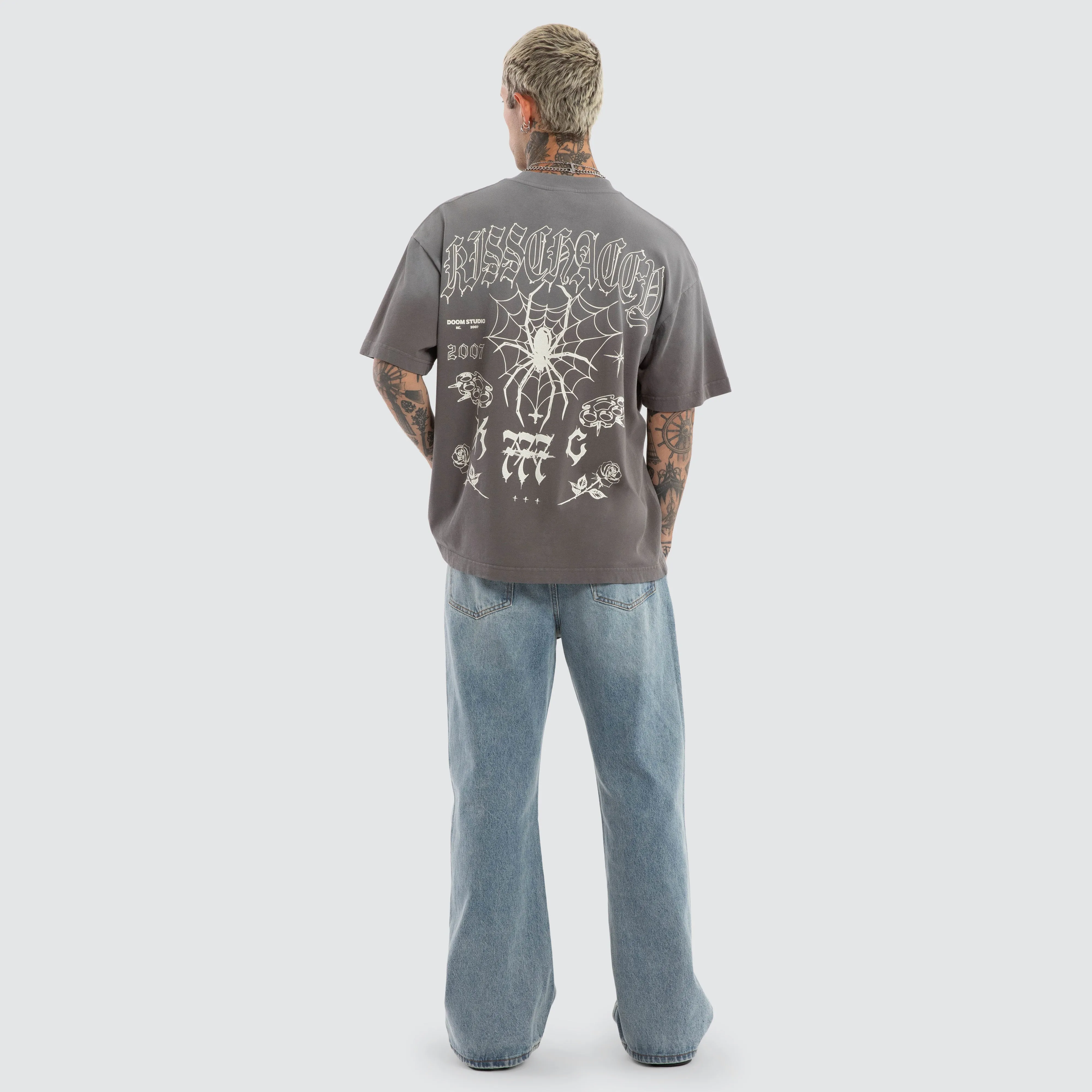 Knuckle Street Tee Sunbleach Charcoal sold by Neverland product image thumbnail 3