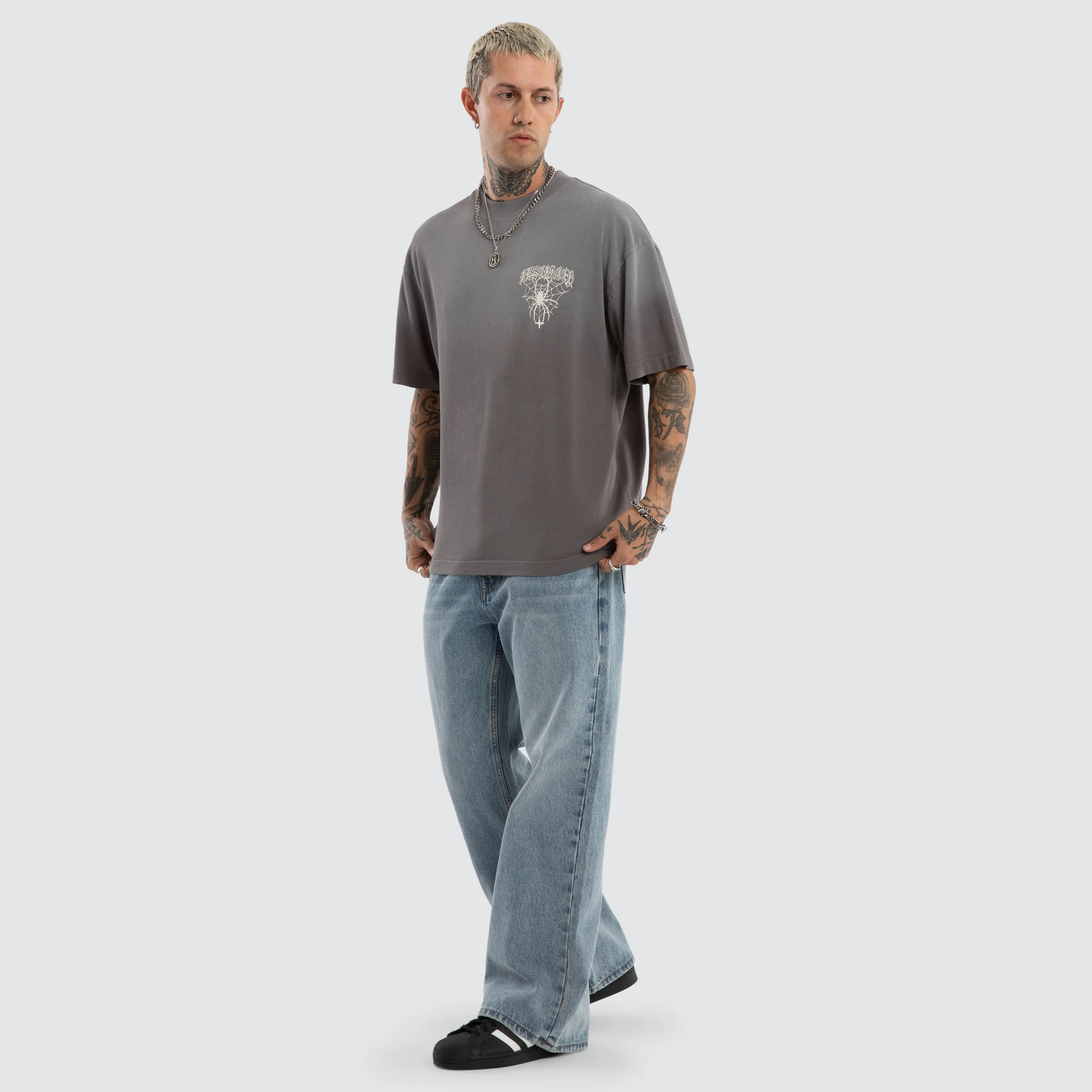 Knuckle Street Tee Sunbleach Charcoal sold by Neverland product image thumbnail 2