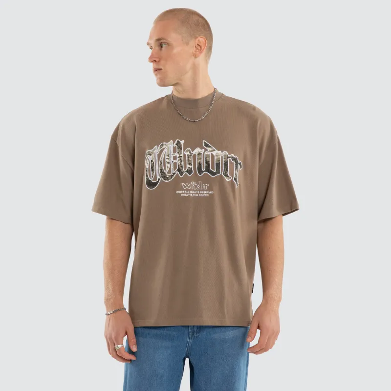 Rogue Heavy Weight Tee Taupe made by WNDRR