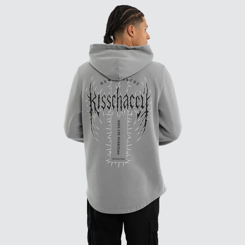 Sustain Dual Curved Hoodie Pigment Ultimate Grey made by Neverland