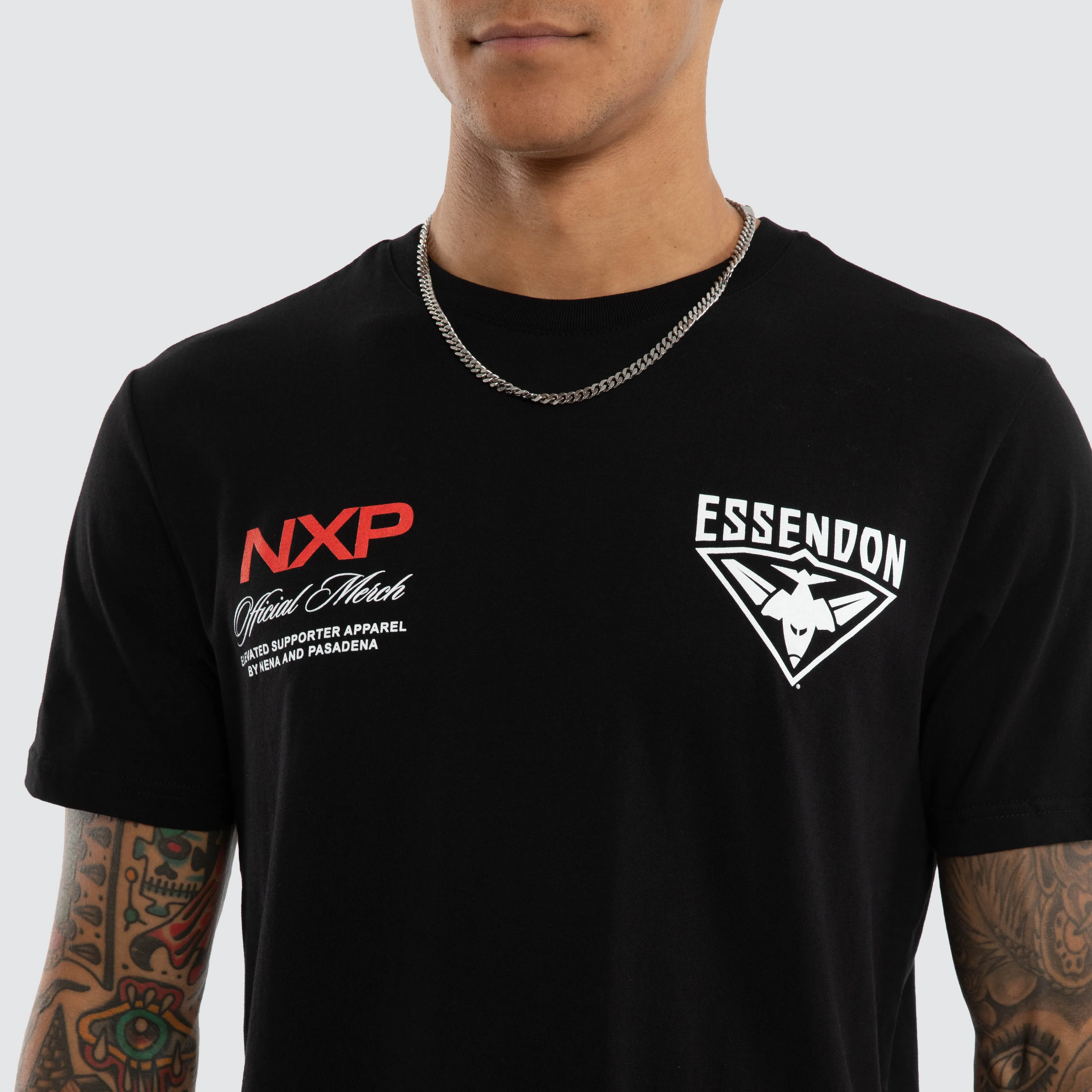 Essendon Bombers AFL Grand Dual Curved Tee Jet Black sold by Neverland product image thumbnail 5
