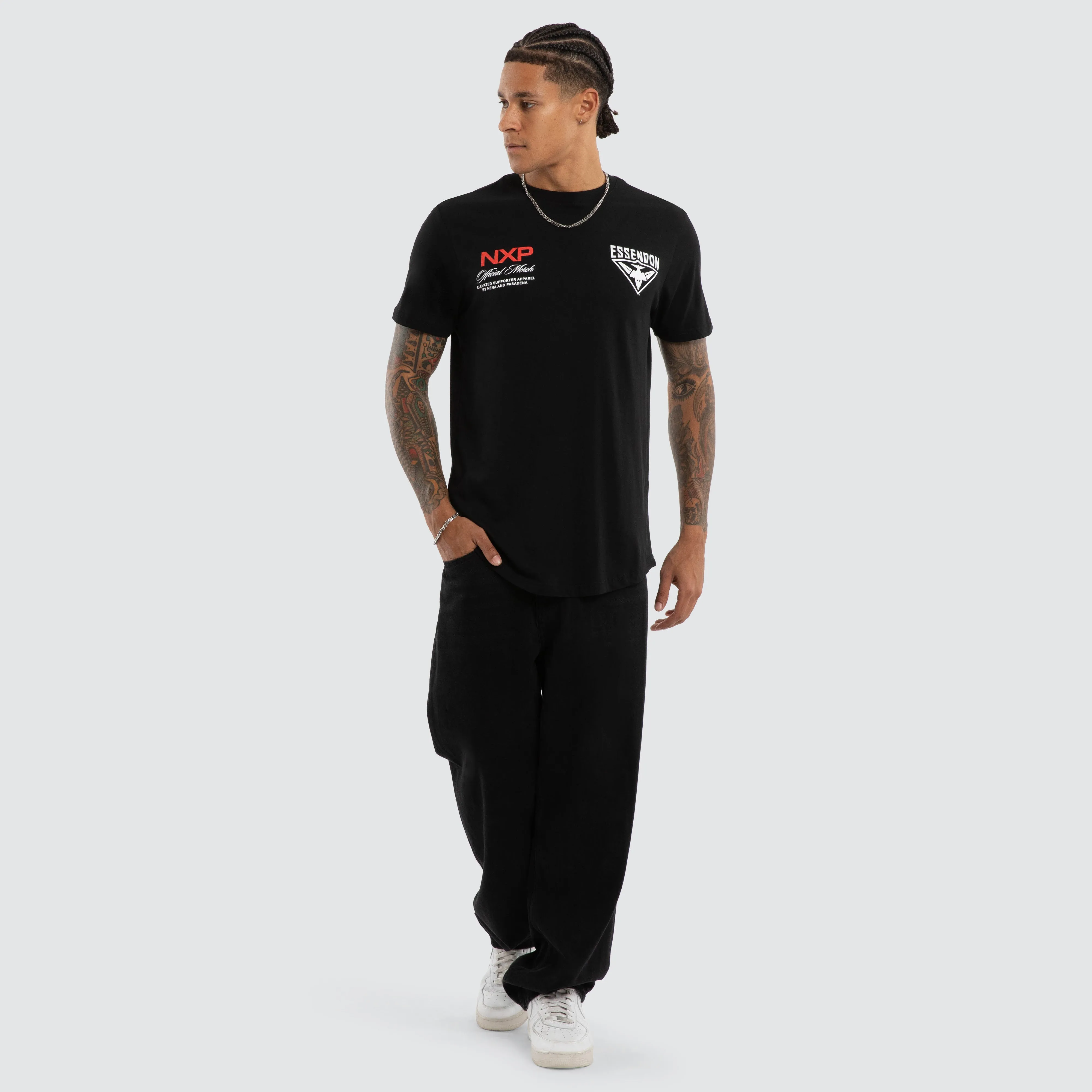 Essendon Bombers AFL Grand Dual Curved Tee Jet Black sold by Neverland product image thumbnail 2
