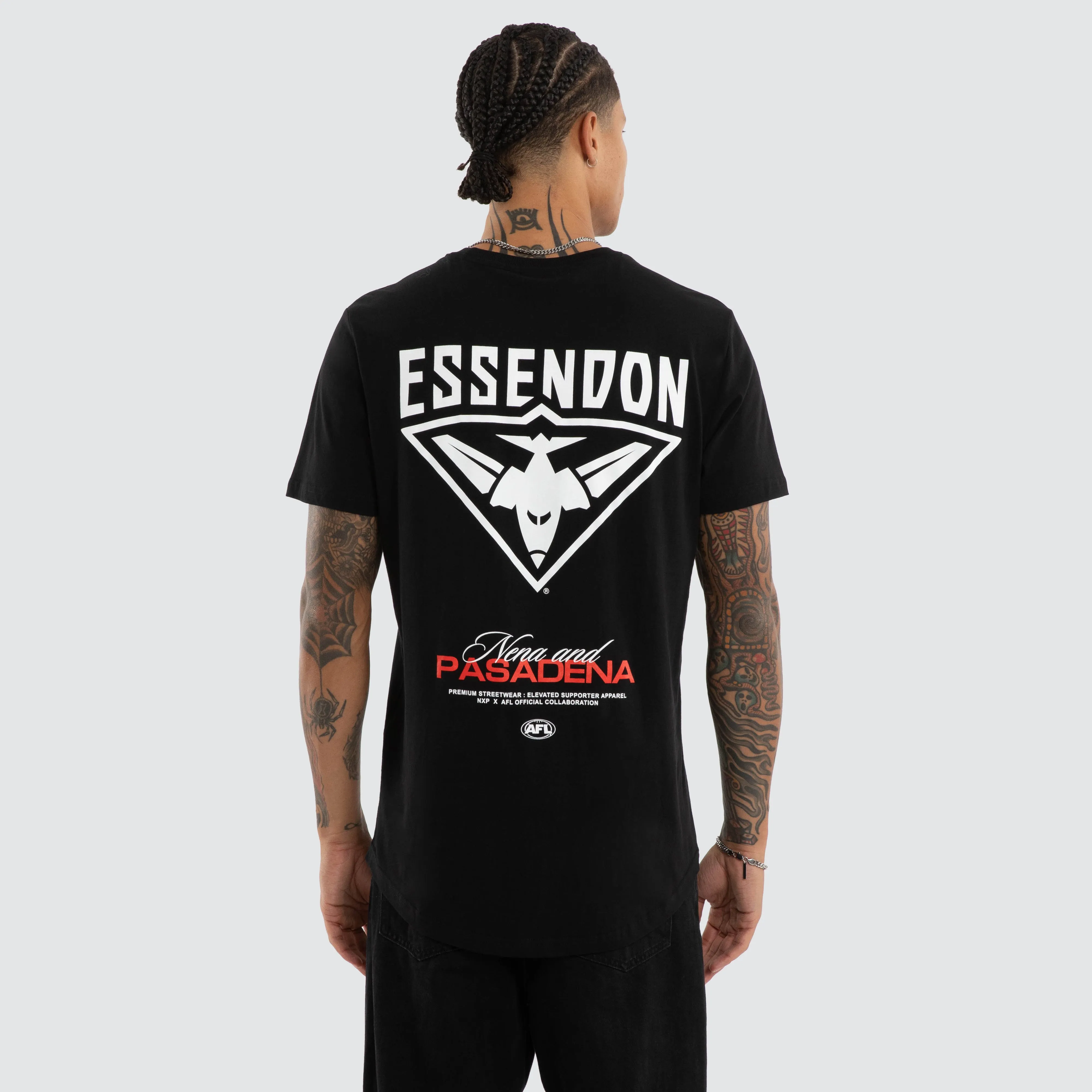 Essendon Bombers AFL Grand Dual Curved Tee Jet Black sold by Neverland