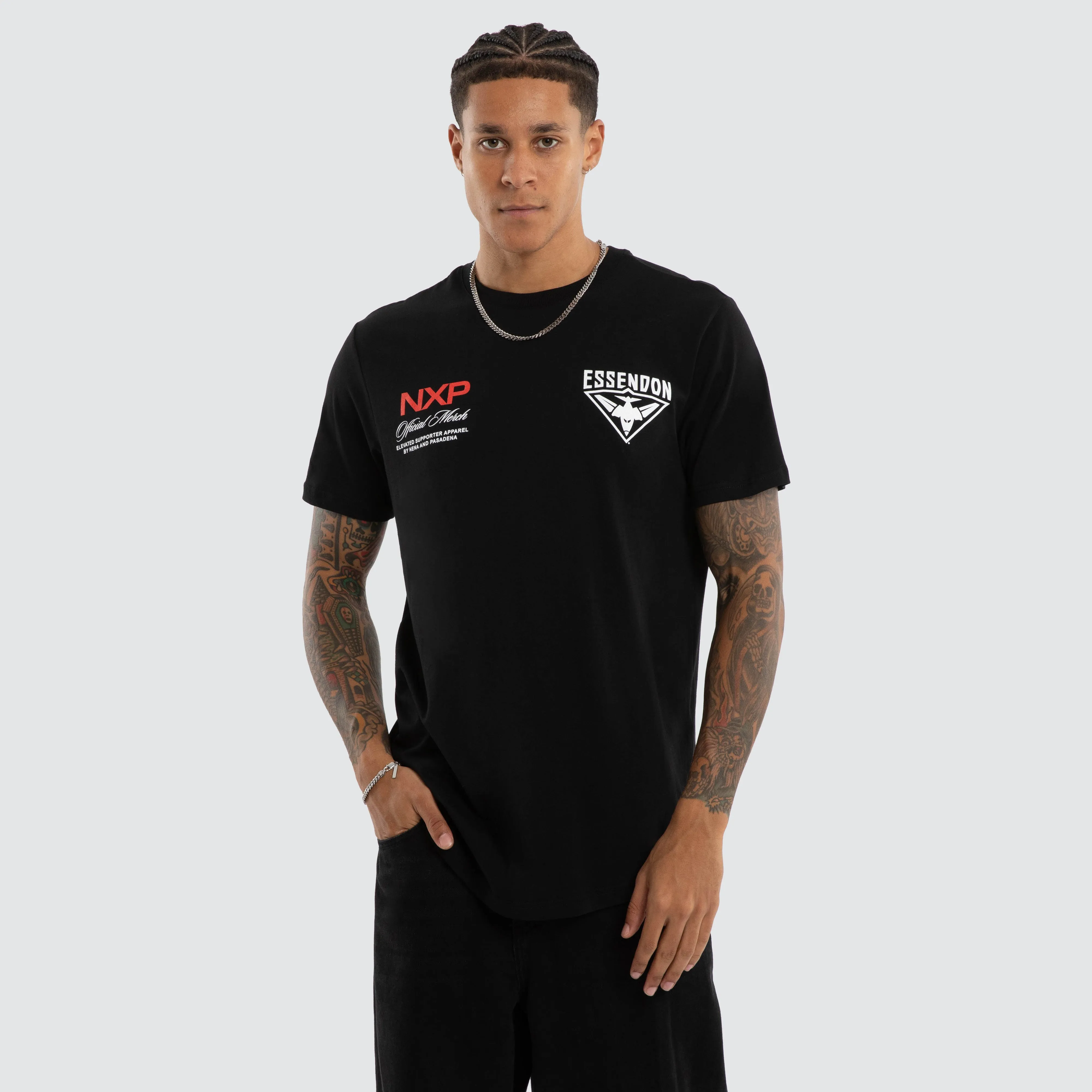 Essendon Bombers AFL Grand Dual Curved Tee Jet Black sold by Neverland product image thumbnail 4