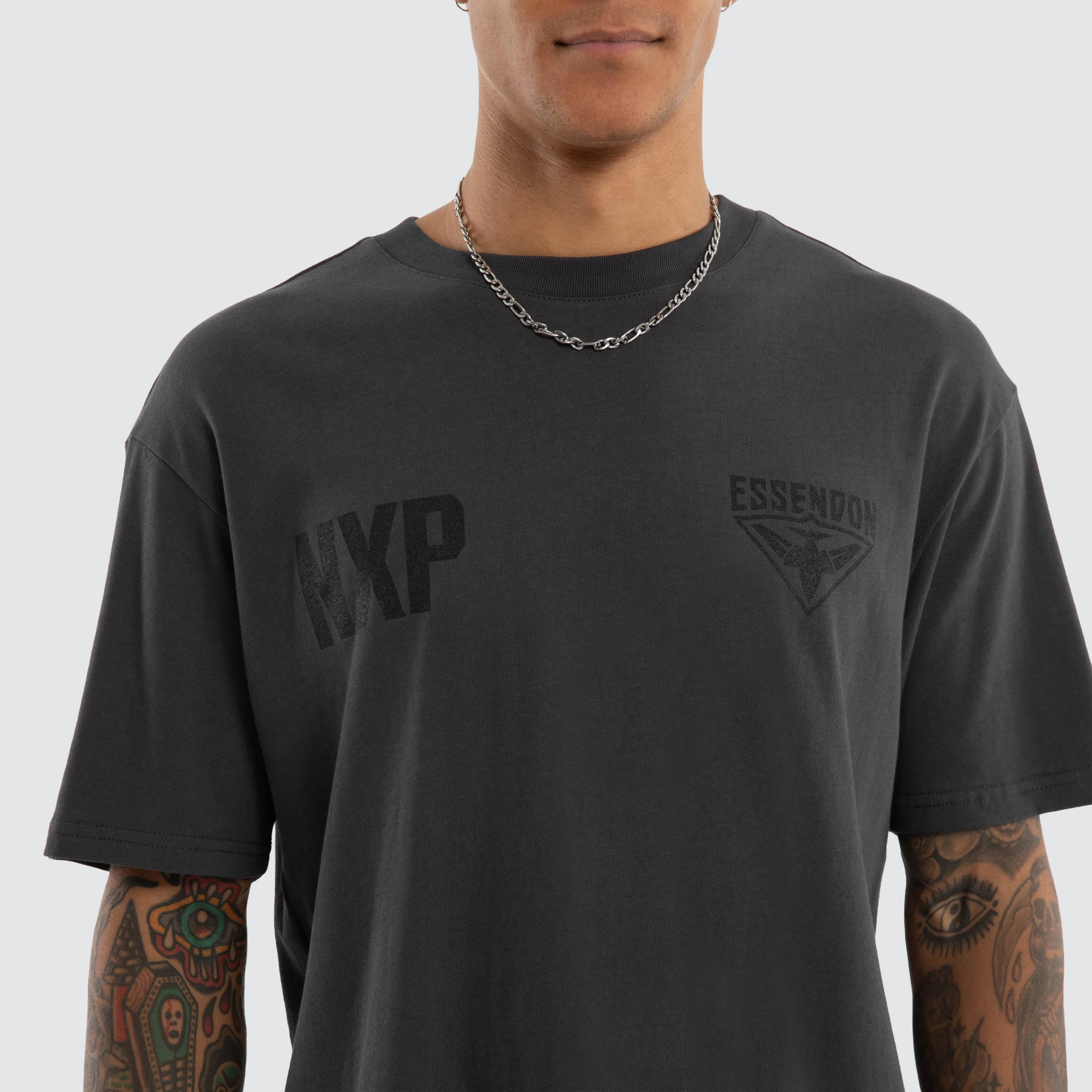 Essendon Bombers AFL Champions Box Fit Tee Asphalt sold by Neverland product image thumbnail 4