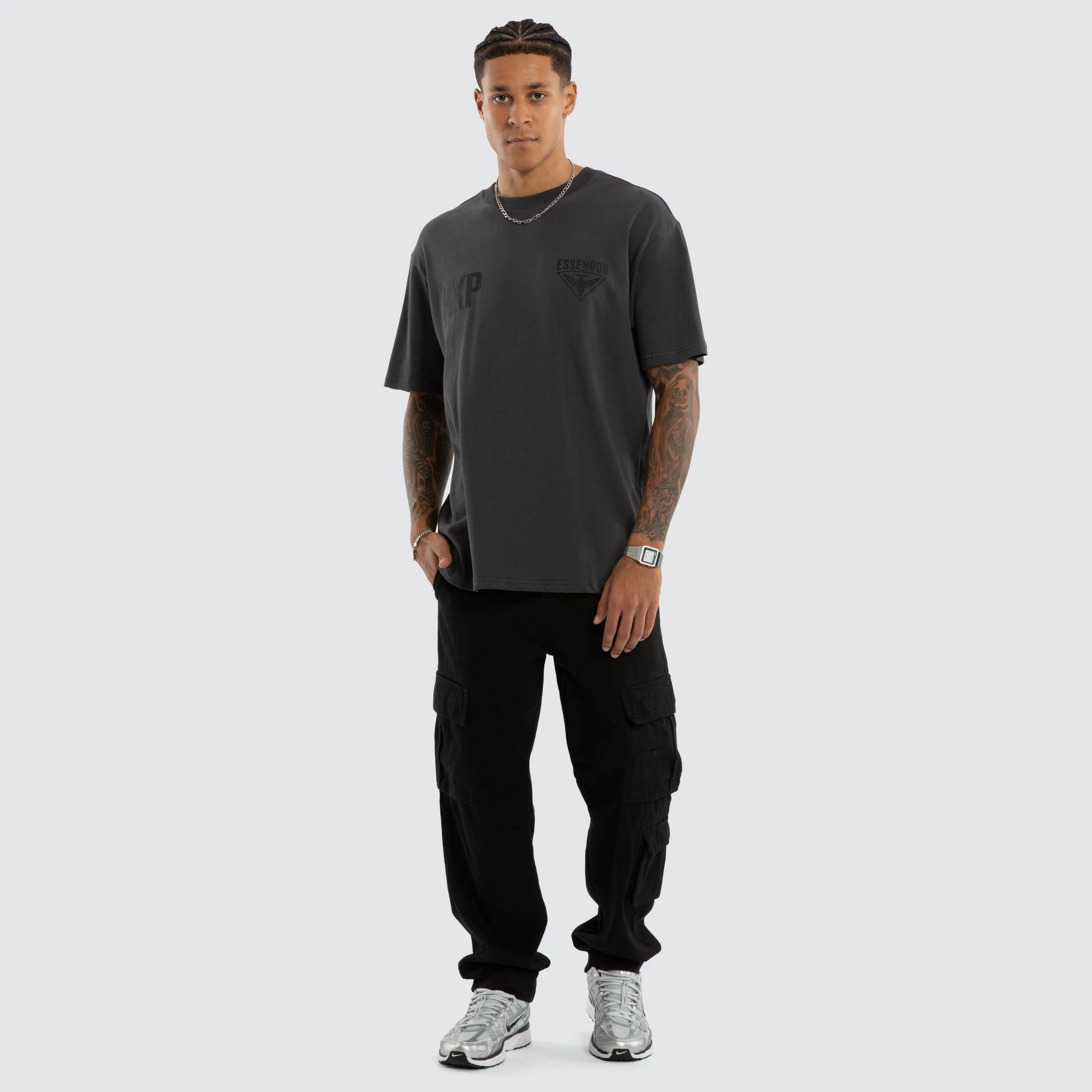 Essendon Bombers AFL Champions Box Fit Tee Asphalt sold by Neverland product image thumbnail 2