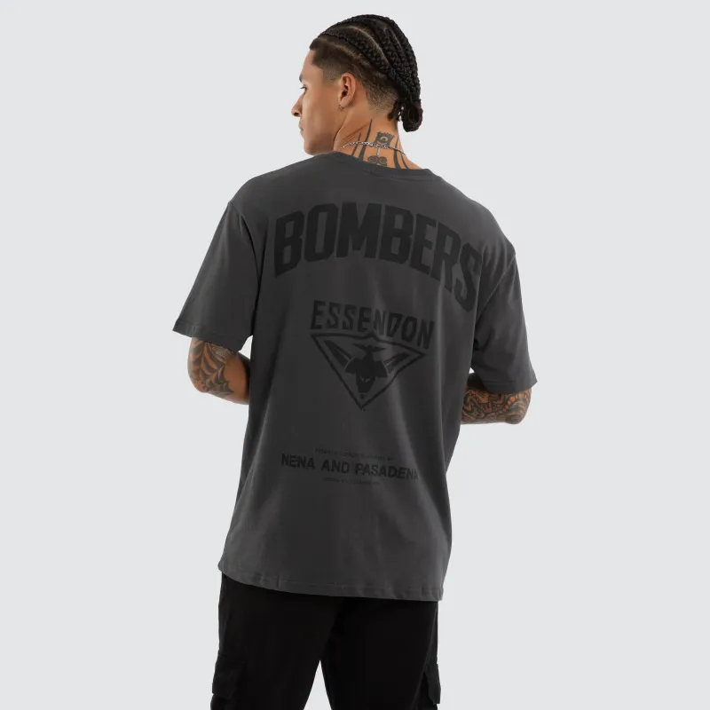 Essendon Bombers AFL Champions Box Fit Tee Asphalt made by Neverland