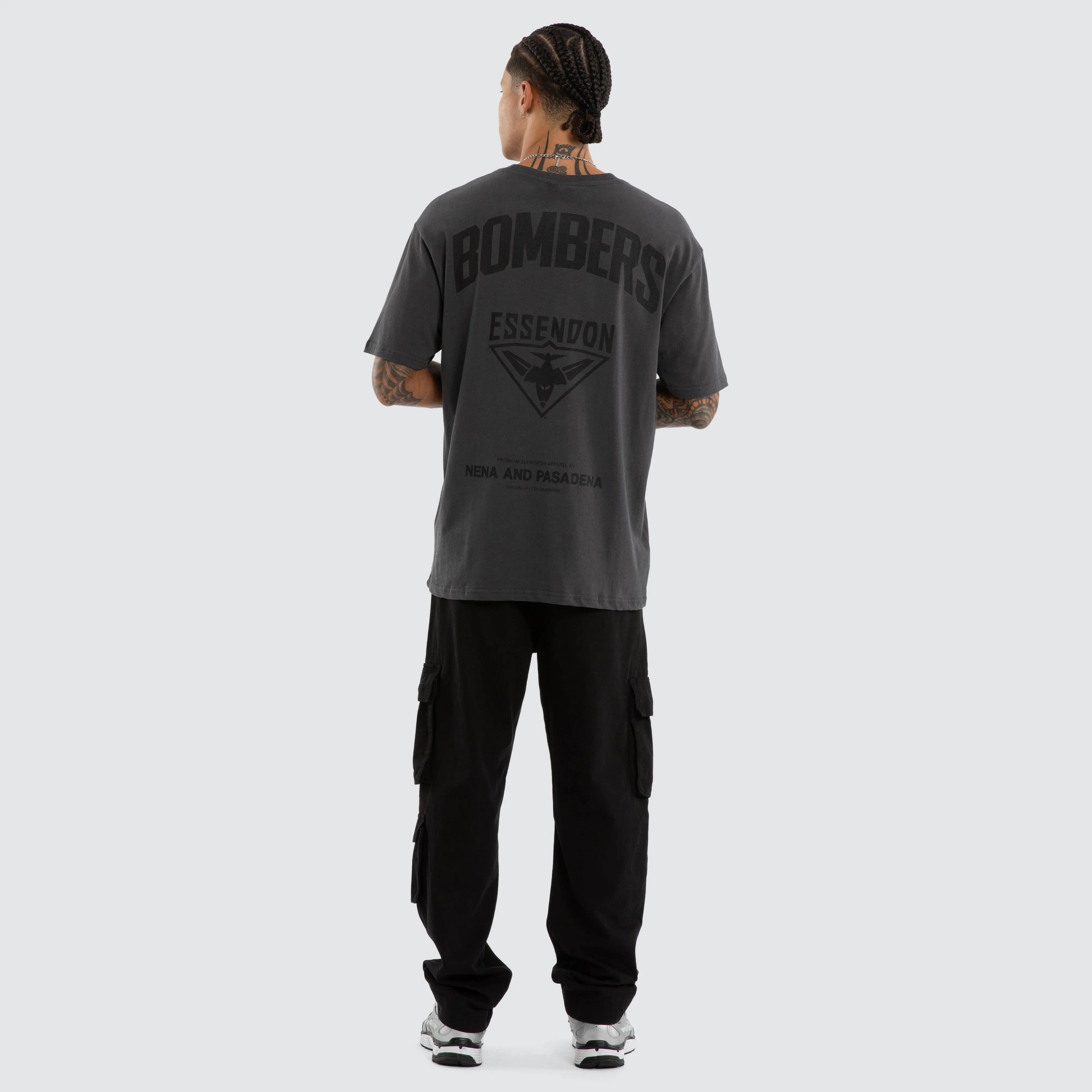 Essendon Bombers AFL Champions Box Fit Tee Asphalt sold by Neverland product image thumbnail 5