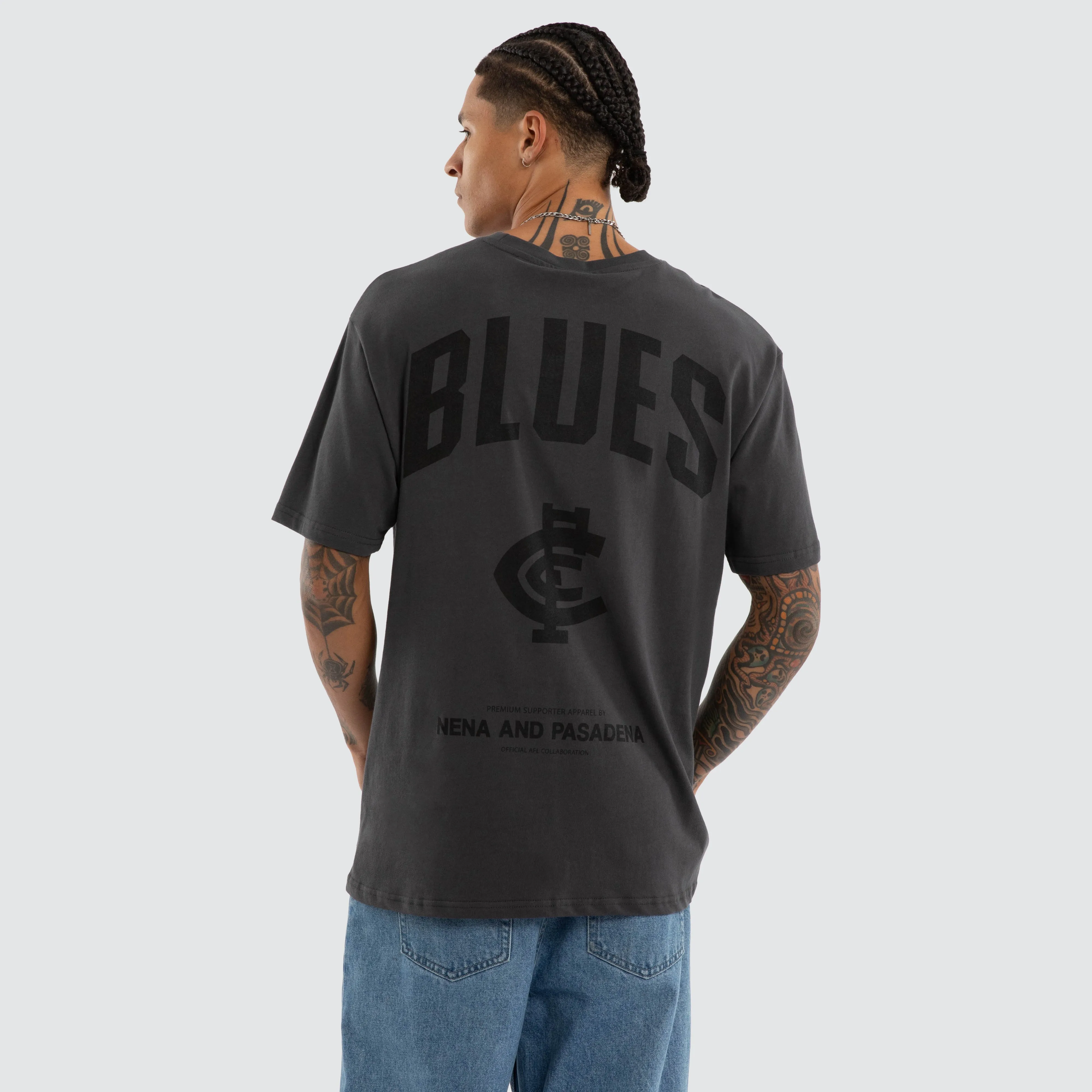 Carlton Blues AFL Champions Box Fit Tee Asphalt sold by Neverland