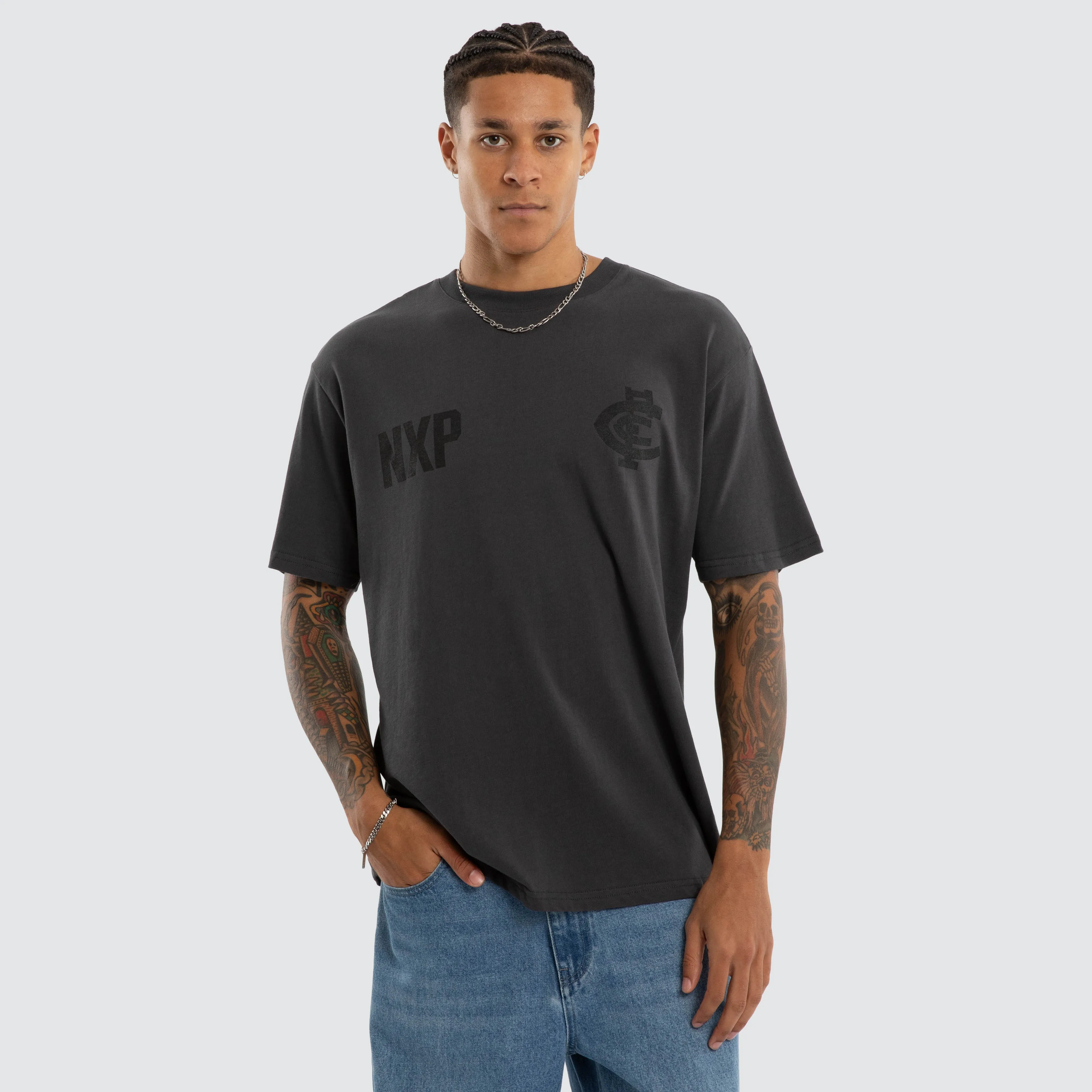 Carlton Blues AFL Champions Box Fit Tee Asphalt sold by Neverland product image thumbnail 3
