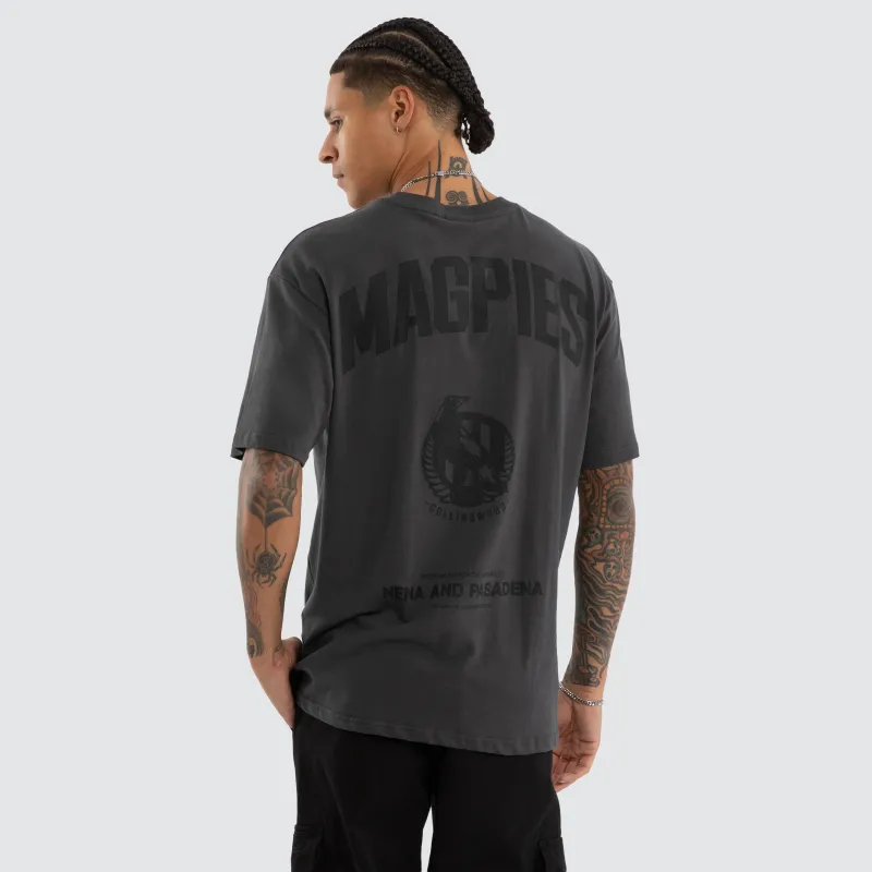 Collingwood Magpies AFL Champions Box Fit Tee Asphalt made by Neverland
