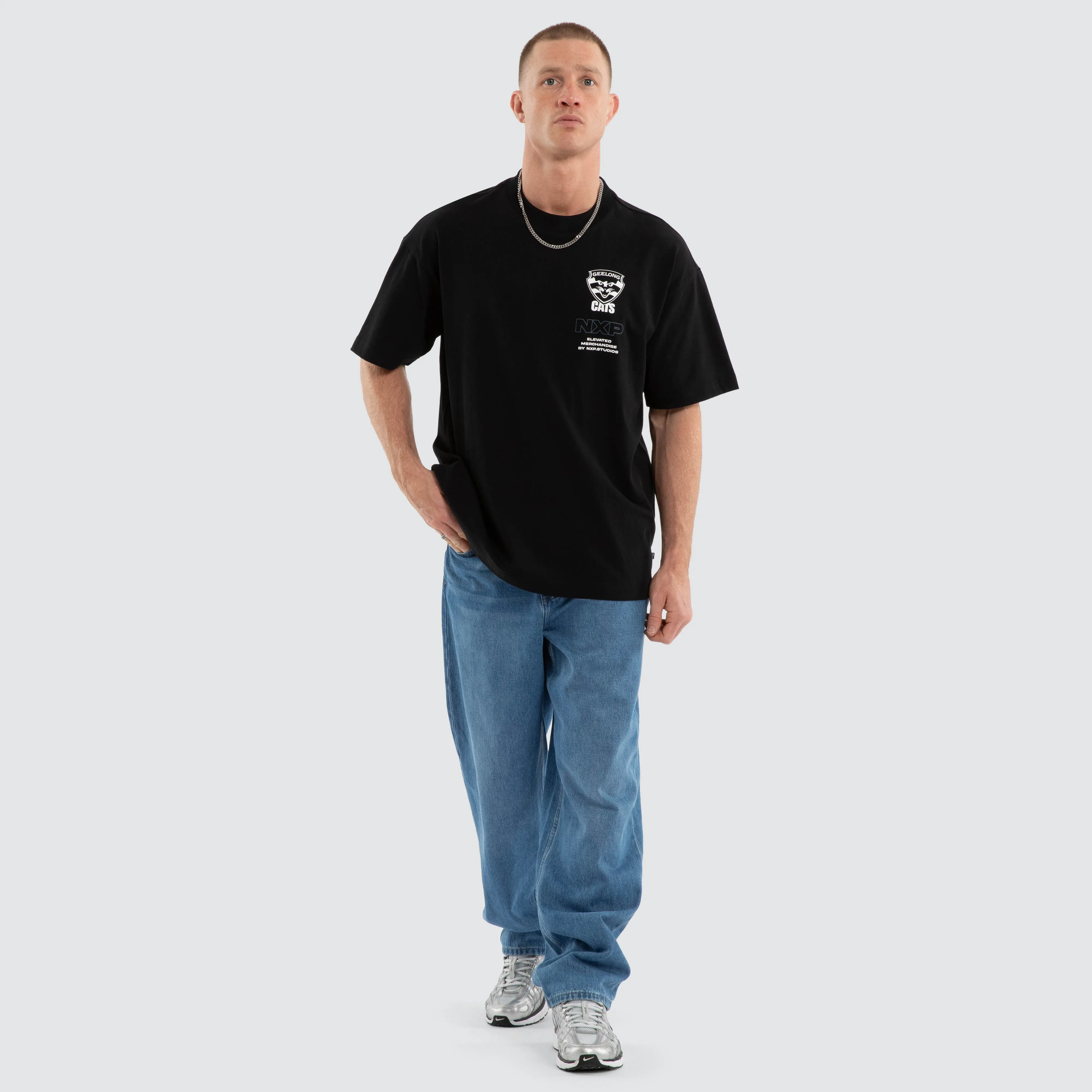 Geelong Cats AFL Sticker Raptor Tee Jet Black sold by Neverland product image thumbnail 2