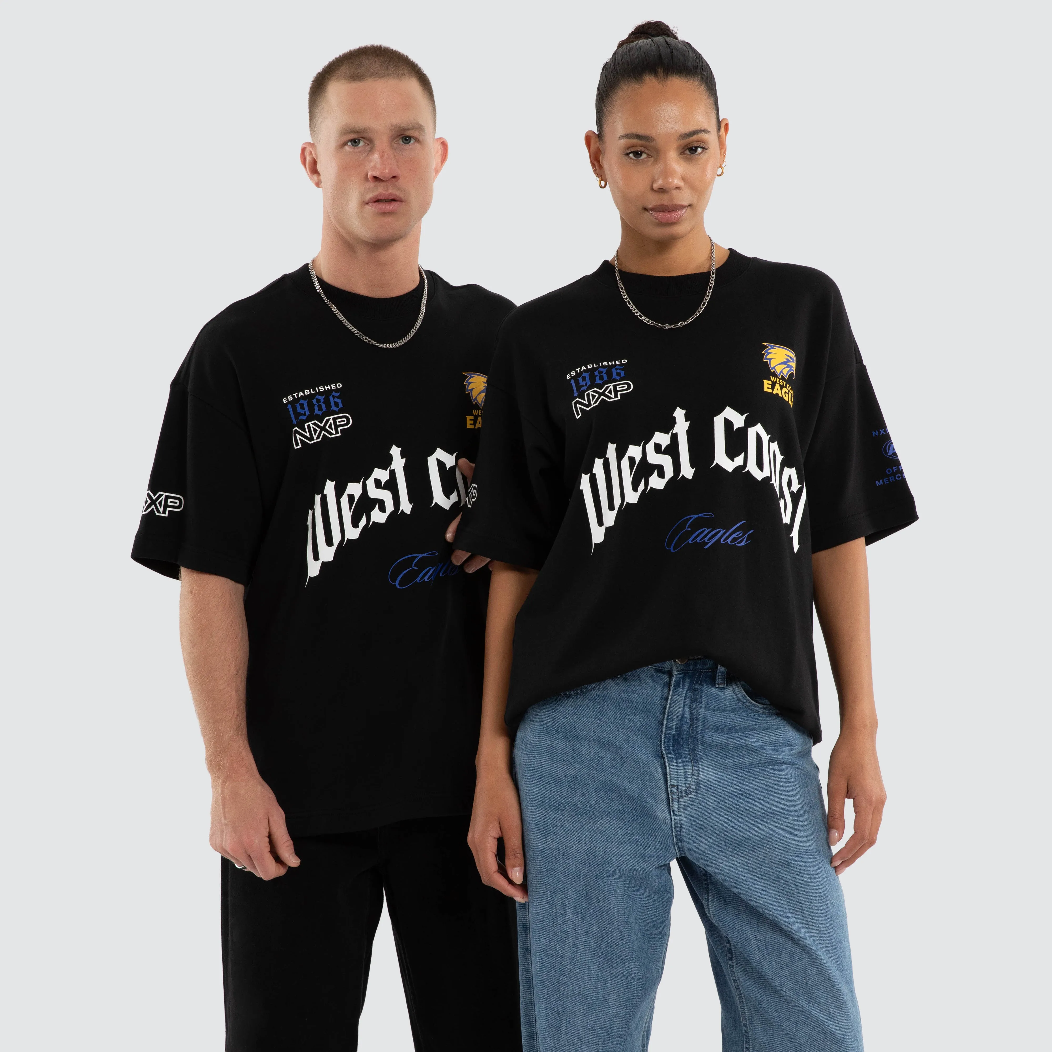 West Coast Eagles AFL Gold Raptor Tee Jet Black sold by Neverland
