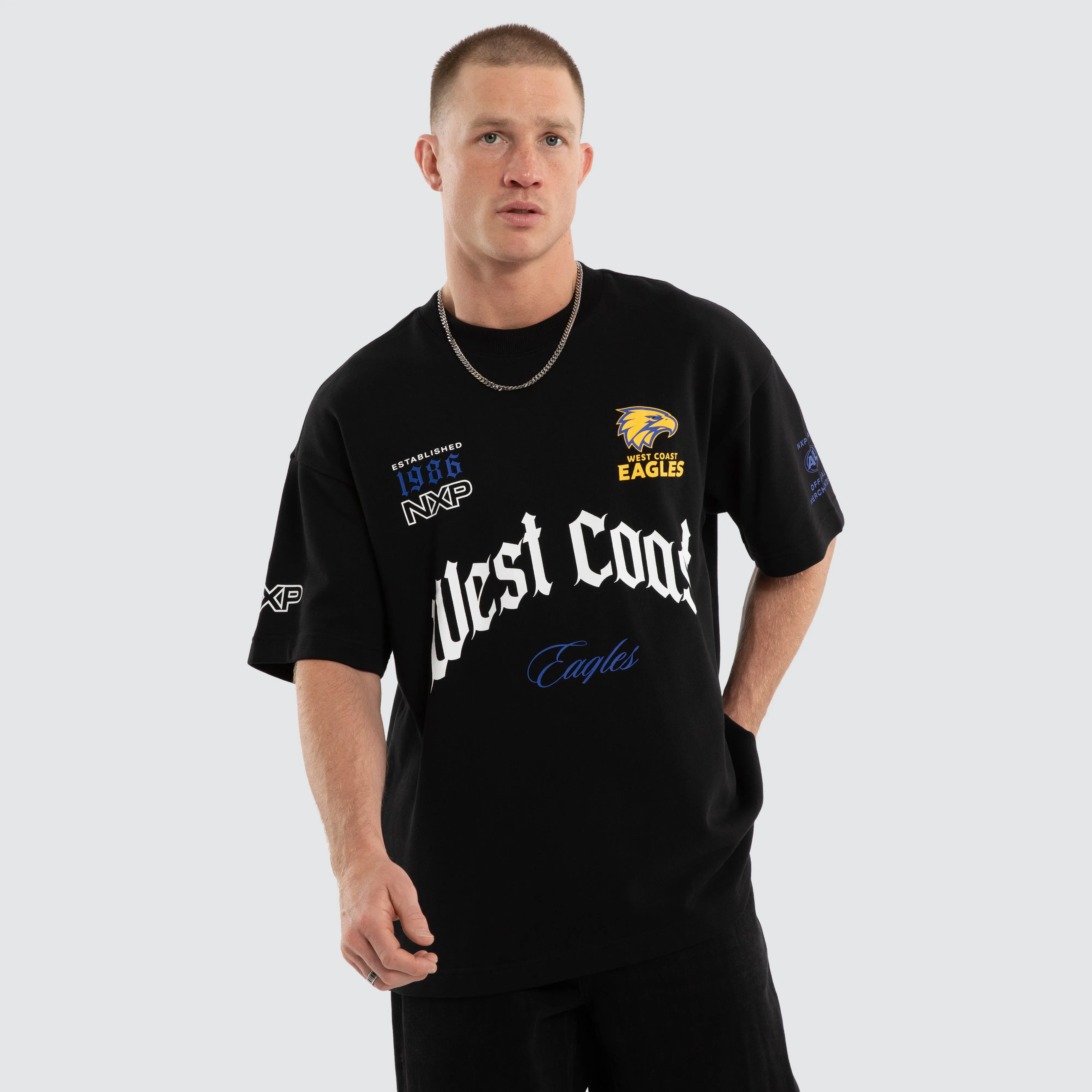 West Coast Eagles AFL Gold Raptor Tee Jet Black sold by Neverland product image thumbnail 4