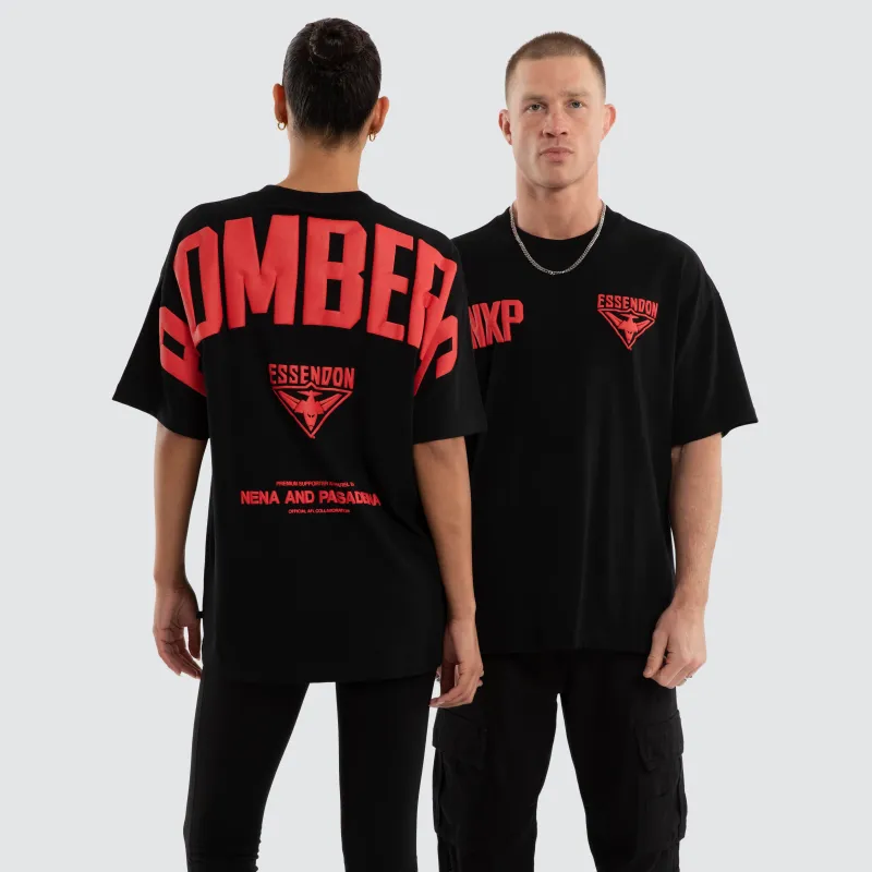 Essendon Bombers AFL Archive Raptor Tee Jet Black made by Neverland