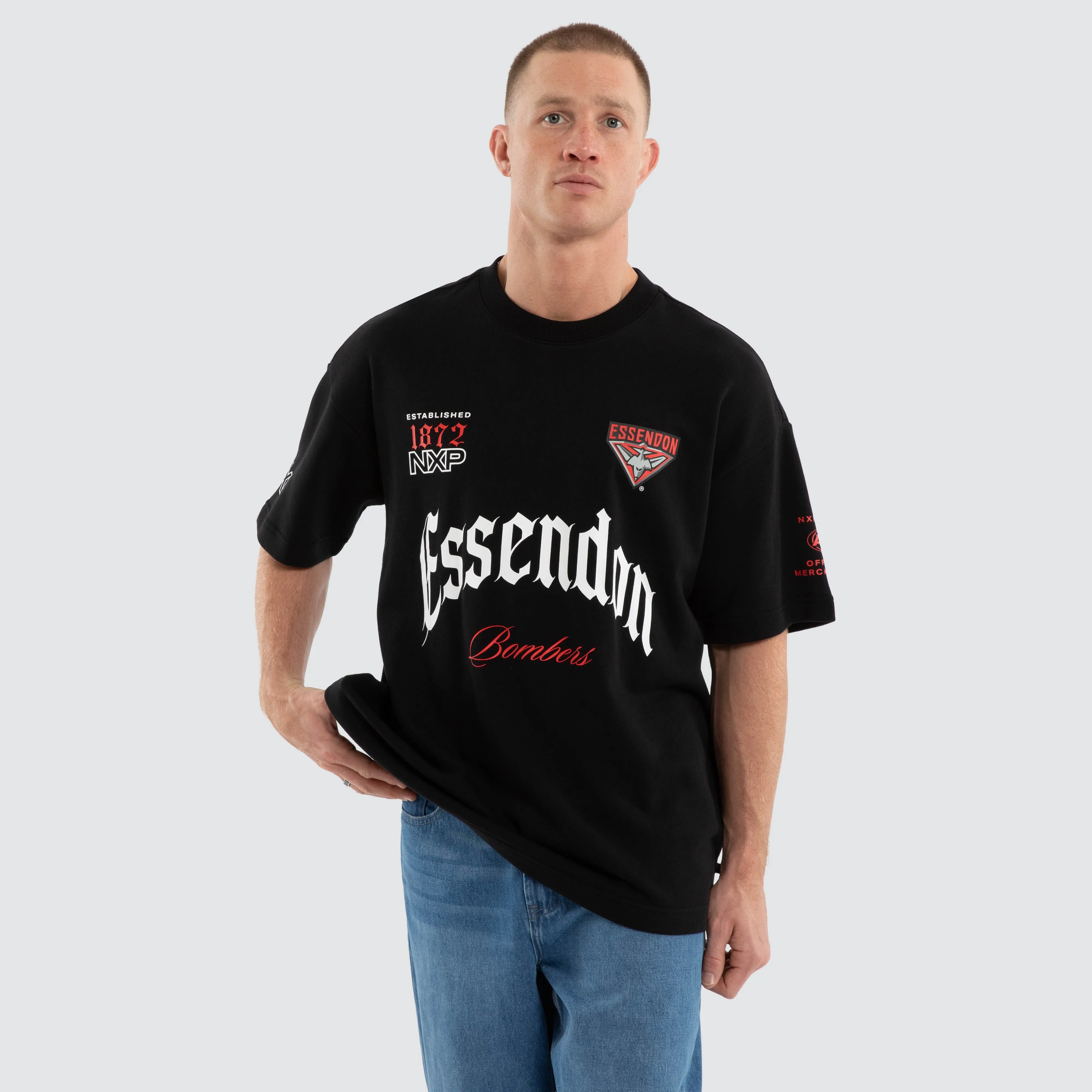 Essendon Bombers AFL Gold Raptor Tee Jet Black sold by Neverland product image thumbnail 5