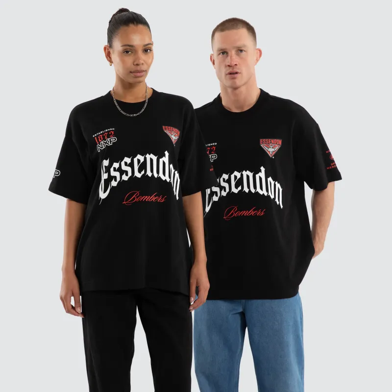 Essendon Bombers AFL Gold Raptor Tee Jet Black made by Neverland