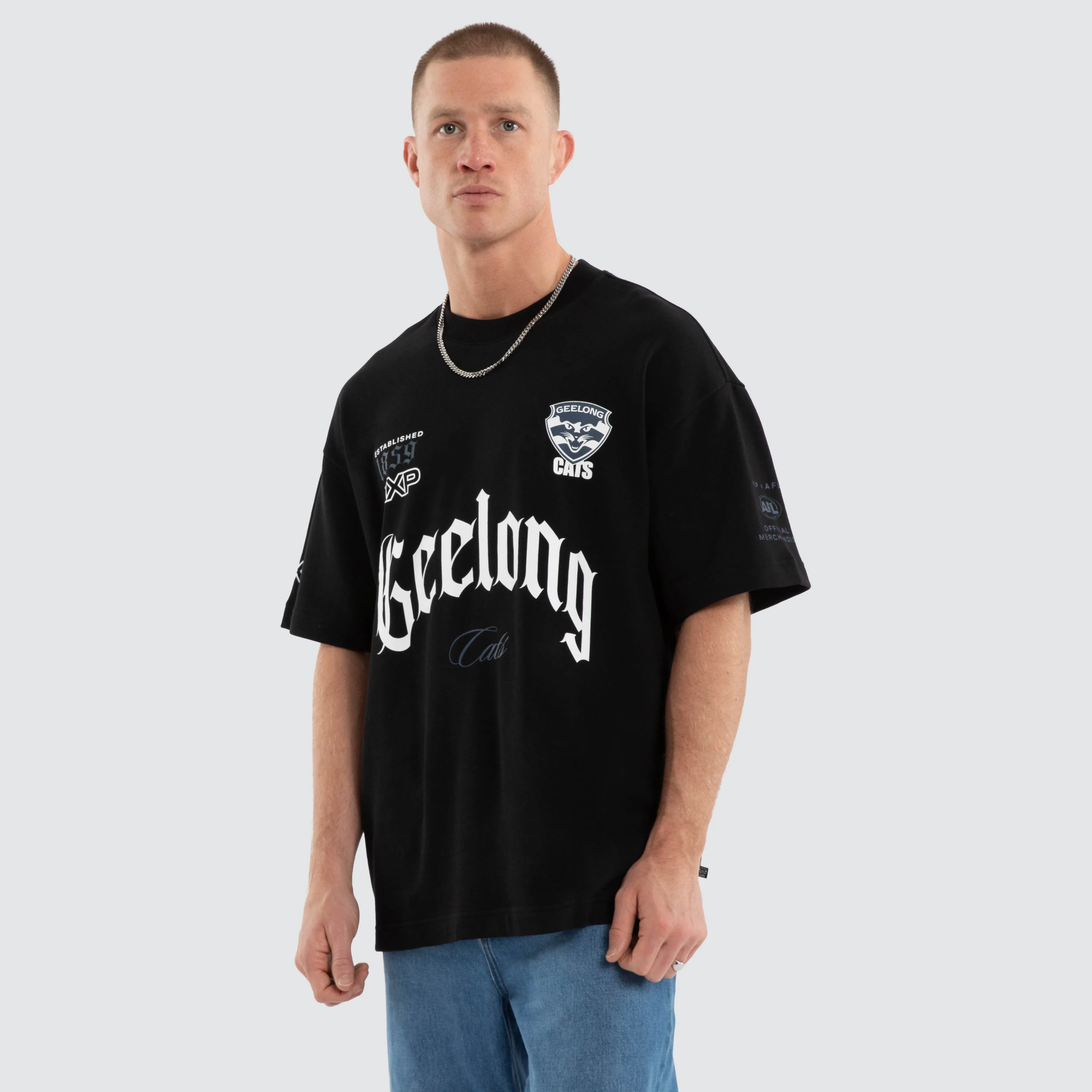 Geelong Cats AFL Gold Raptor Tee Jet Black sold by Neverland product image thumbnail 5