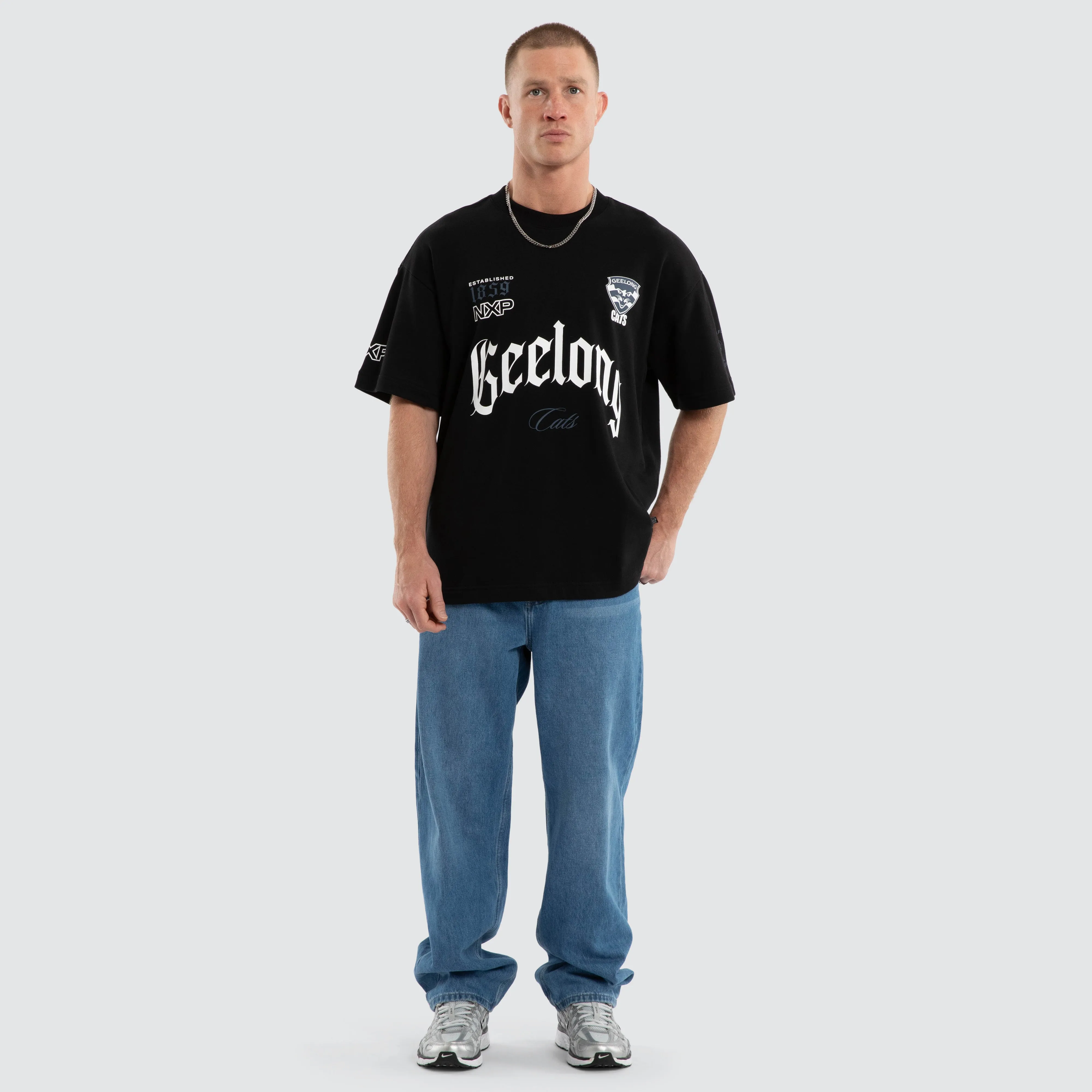 Geelong Cats AFL Gold Raptor Tee Jet Black sold by Neverland product image thumbnail 3