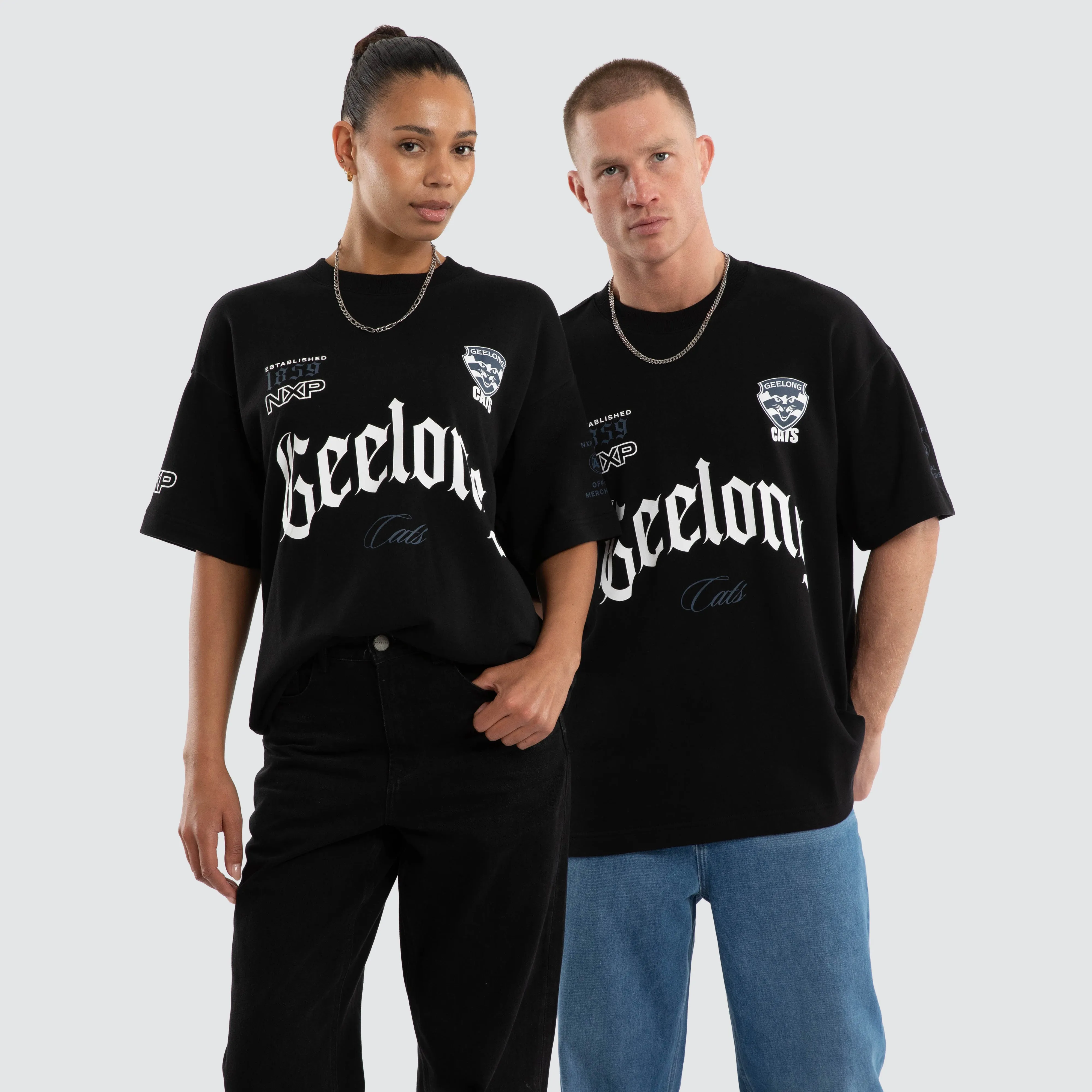 Geelong Cats AFL Gold Raptor Tee Jet Black sold by Neverland