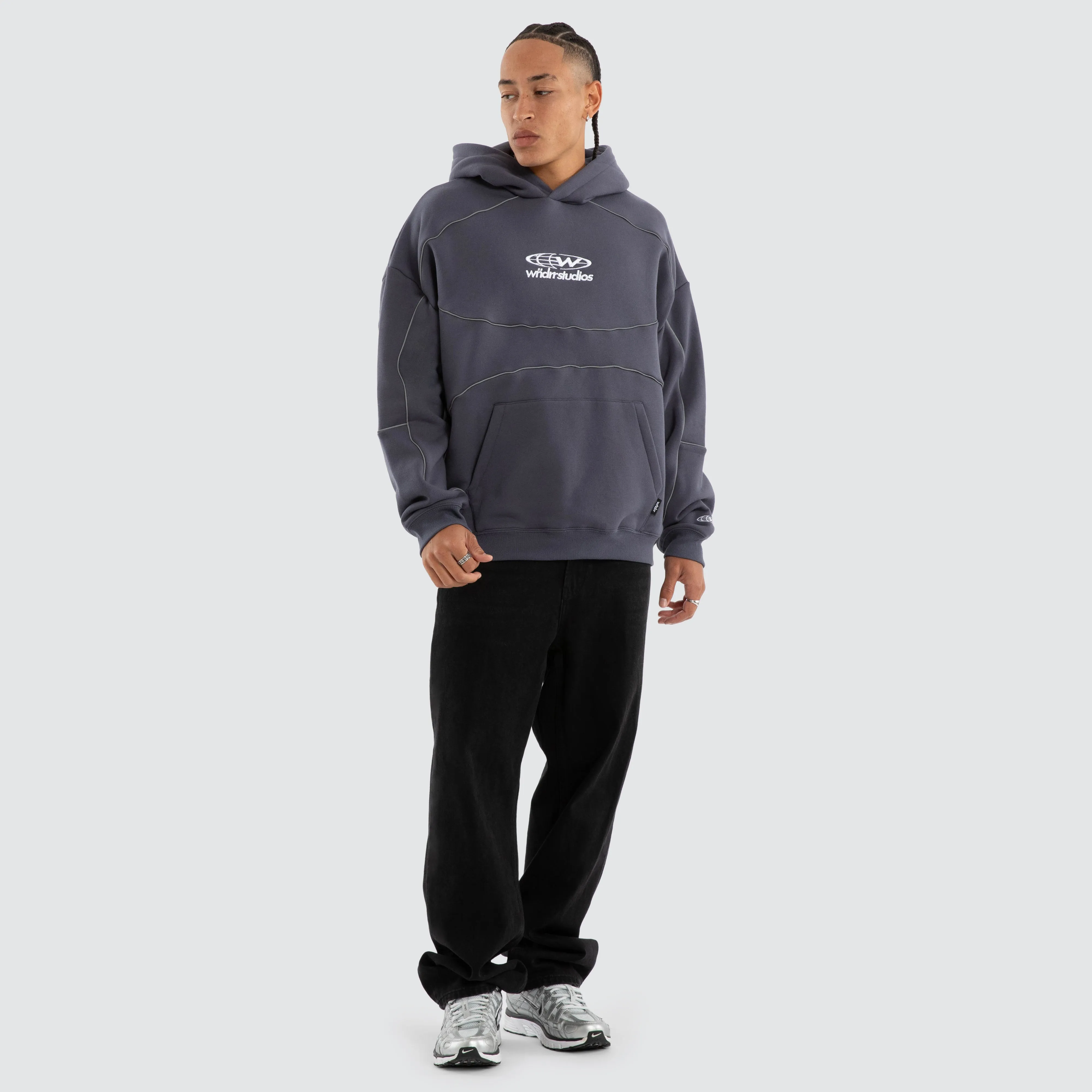 Globe Panel Hoodie Storm Blue sold by Neverland product image thumbnail 5