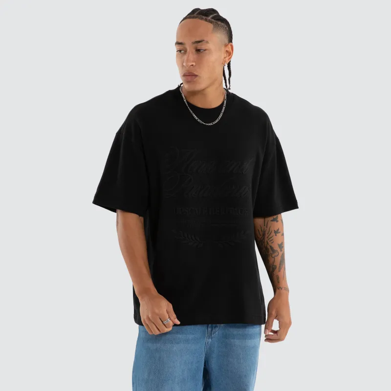 Draekon Loopback Raptor Tee Anthracite Black made by Nena and Pasadena