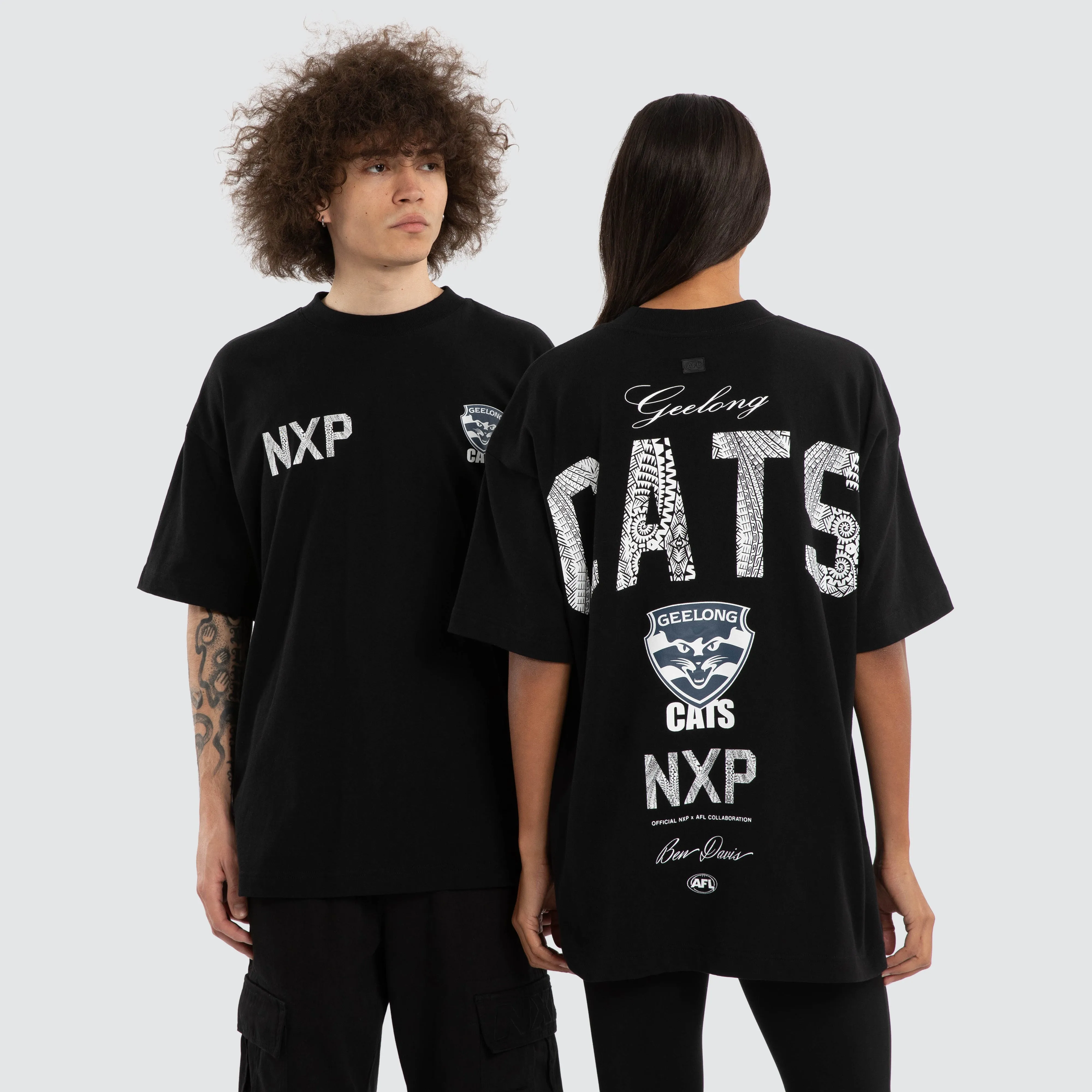 Ben Davis Geelong Cats Raptor Tee Jet Black sold by Neverland
