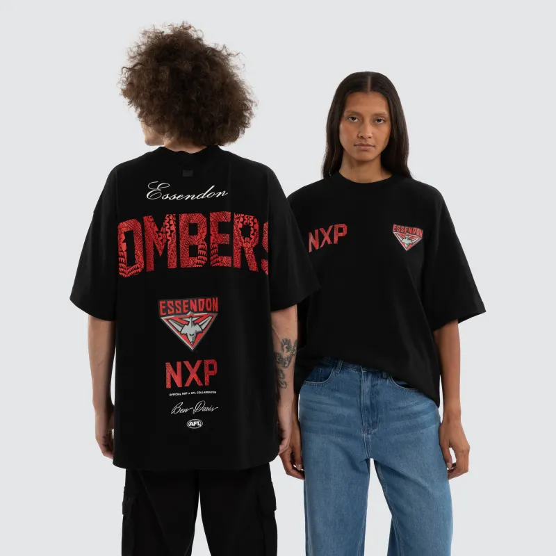 Ben Davis Essendon Bombers Raptor Tee Jet Black made by Neverland