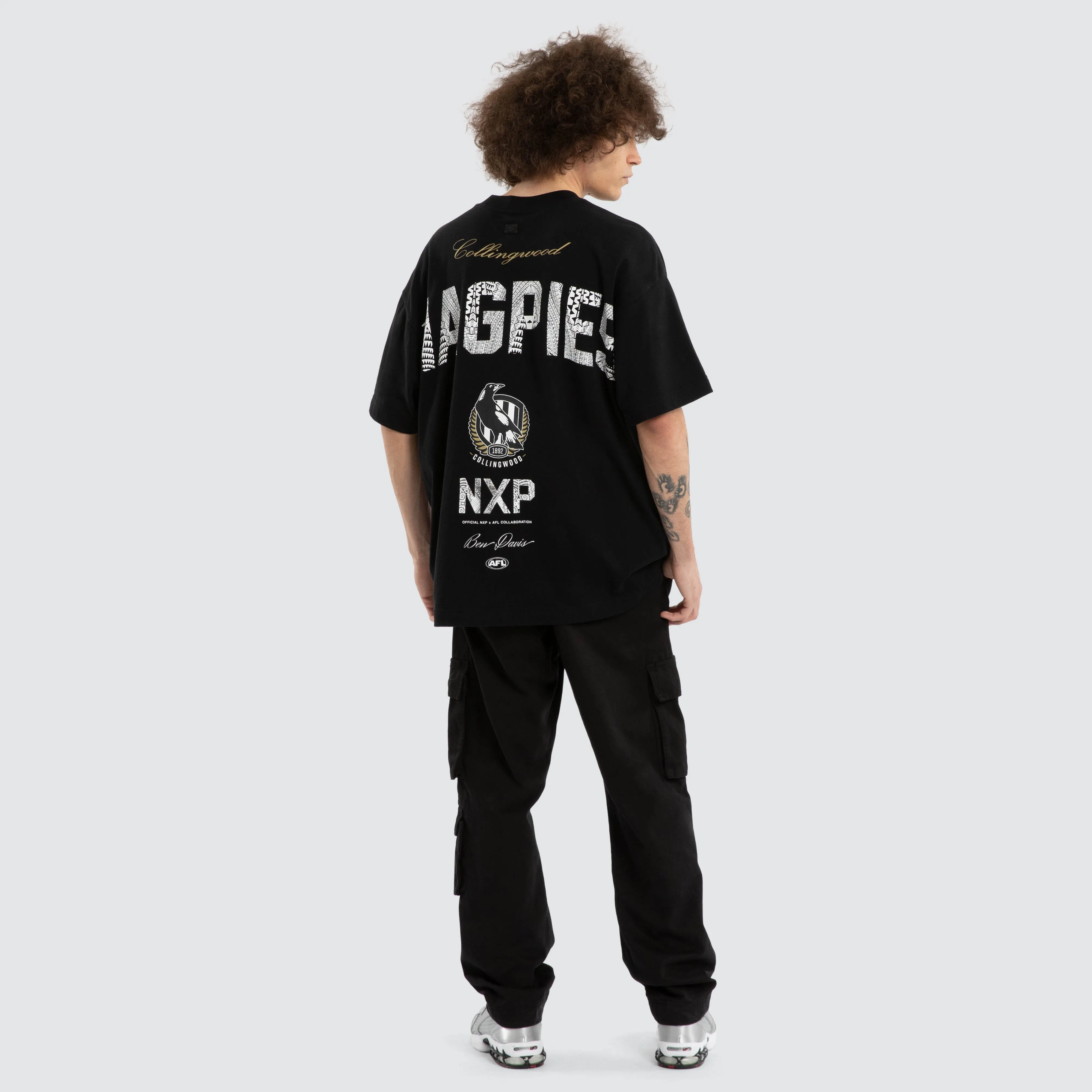 Ben Davis Collingwood Magpies Raptor Tee Jet Black sold by Neverland product image thumbnail 2