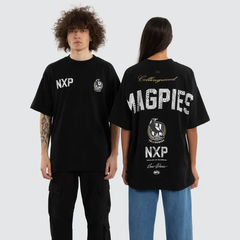 Ben Davis Collingwood Magpies Raptor Tee Jet Black made by Neverland
