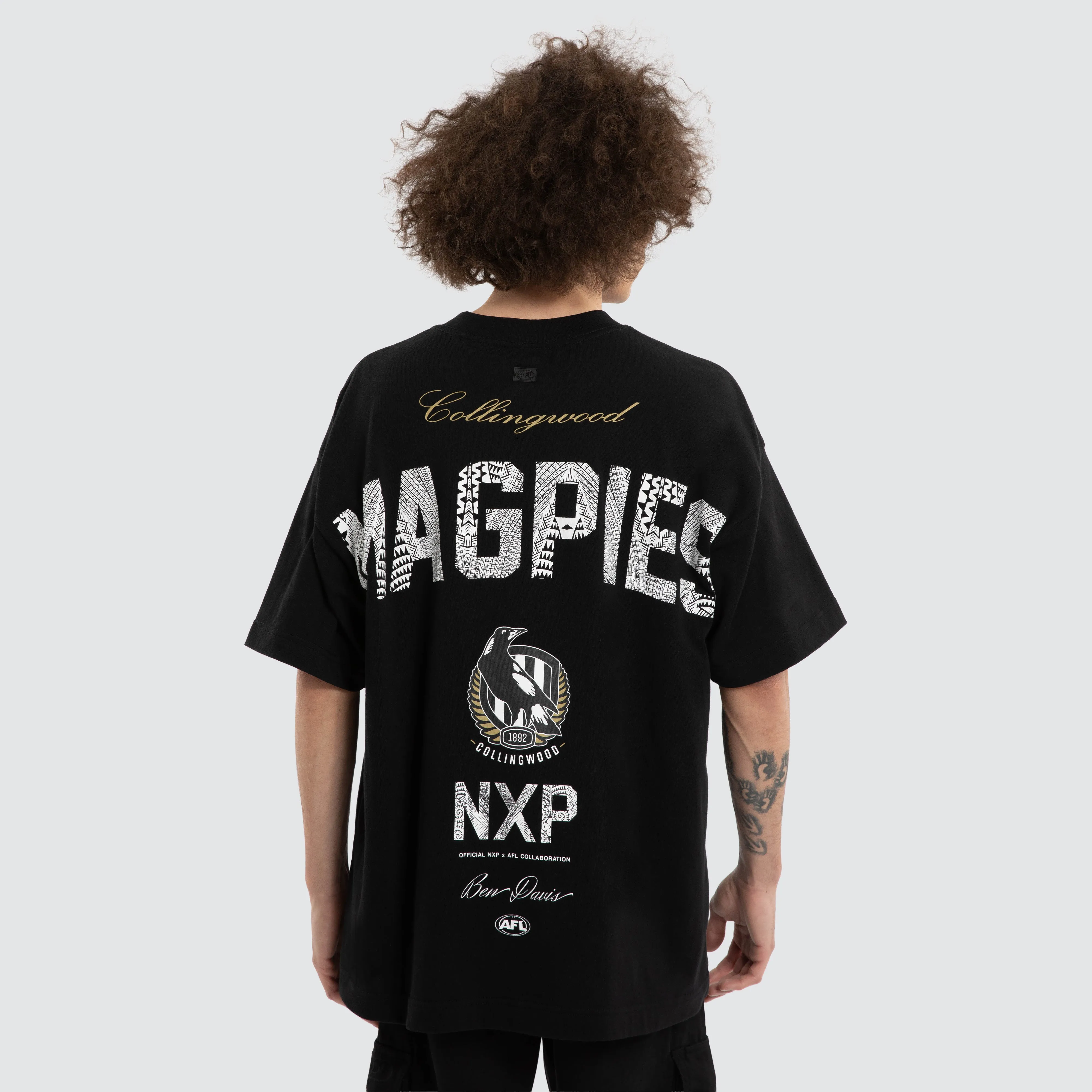 Ben Davis Collingwood Magpies Raptor Tee Jet Black sold by Neverland product image thumbnail 3