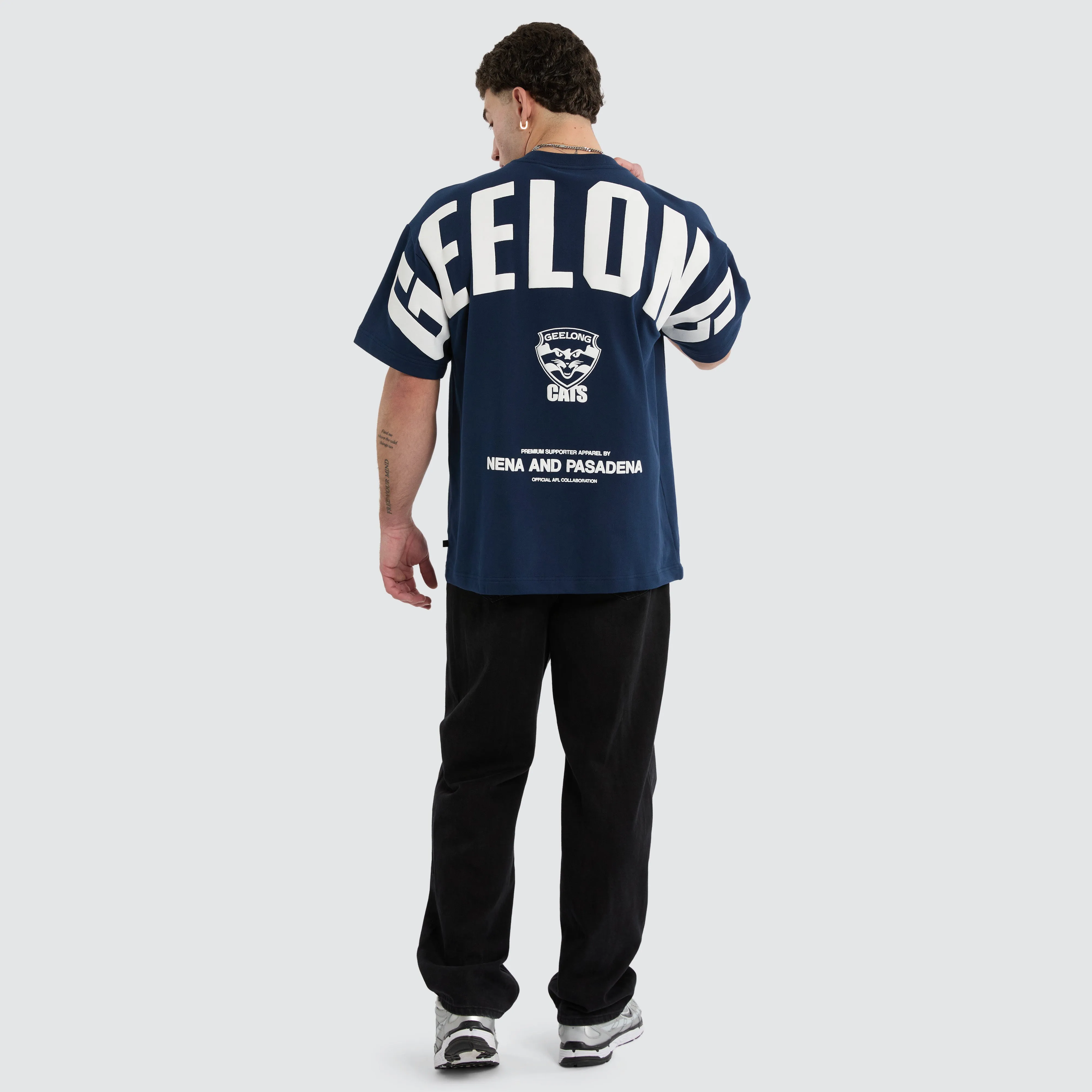 Geelong Cats AFL Archive Loopback Raptor Tee Navy sold by Neverland product image thumbnail 3