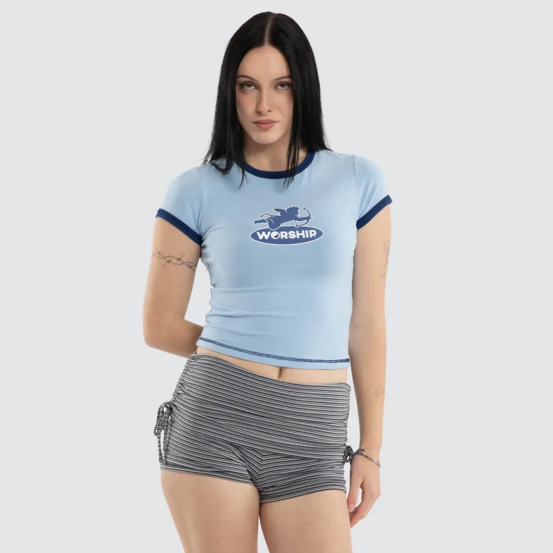Shadow Cherub Ringer Tee Dream Blue made by Neverland