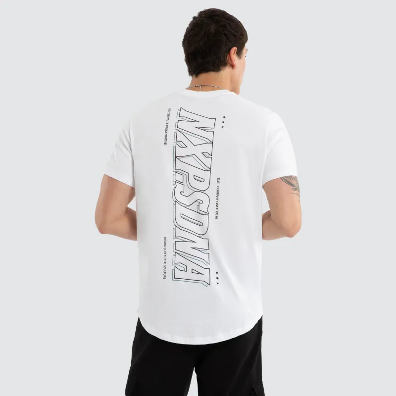 Burns Dual Curved Tee Optical White made by Nena and Pasadena