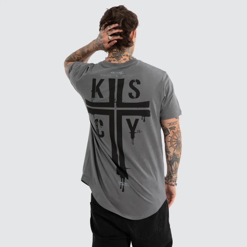 Cloak Dual Curved Tee Charcoal made by Neverland
