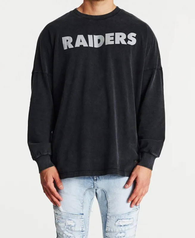 Wordmark Lando Long Sleeve T-Shirt Raiders Washed Black sold by Neverland