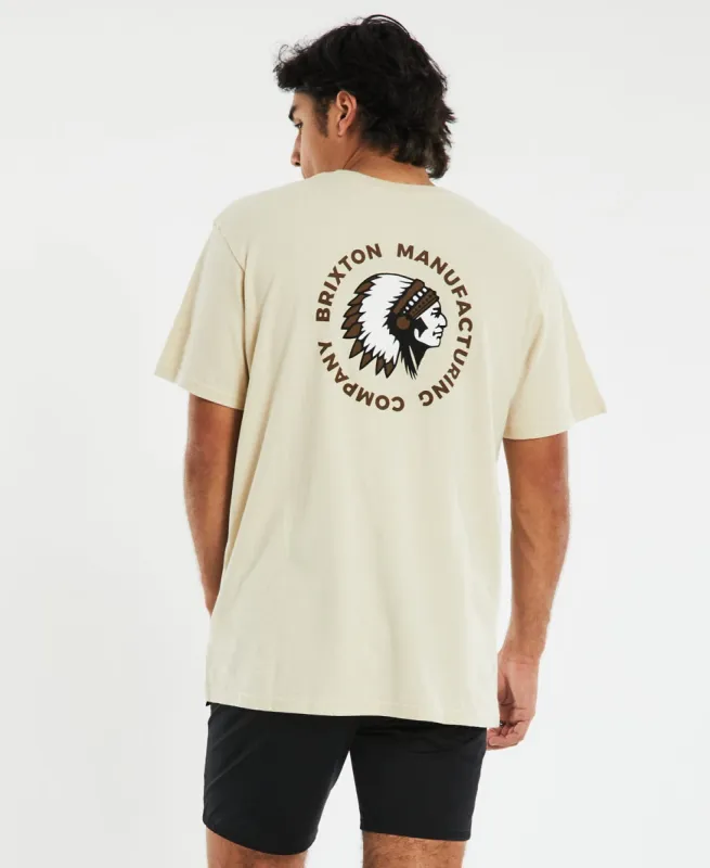 Rival Stamp T-Shirt Cream/Bison Garment Dye Neutral sold by Neverland