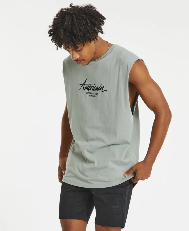 Faze Scoop Back Muscle Tee Shadow Grey sold by Neverland