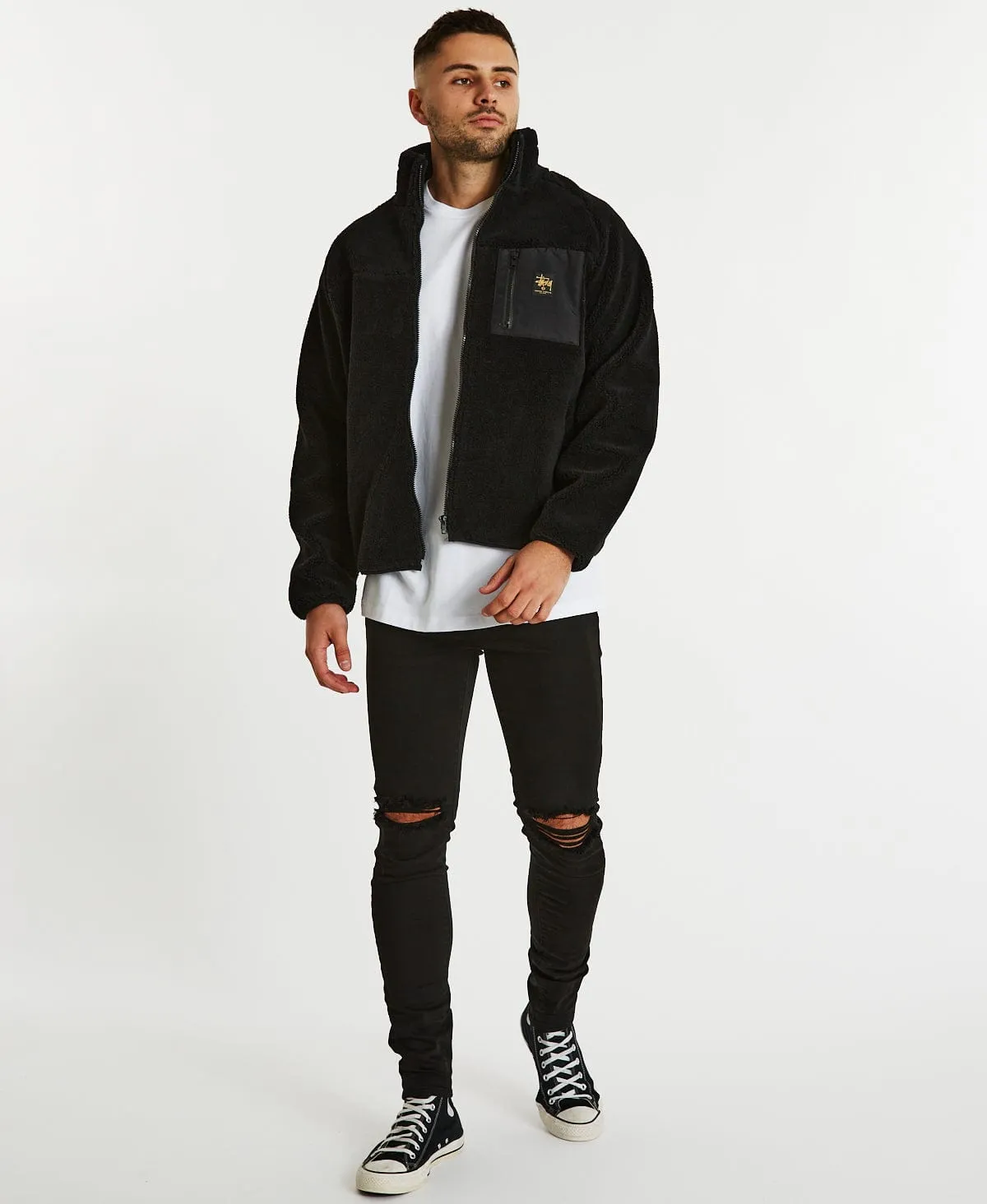 Stock Raglan Sherpa Jacket Black sold by Neverland product image thumbnail 4