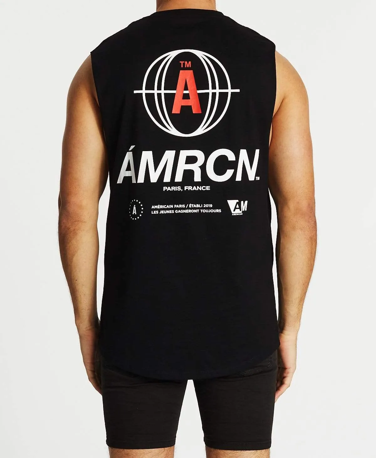 Les Matins Scoop Back Muscle T-Shirt Jet Black sold by Neverland