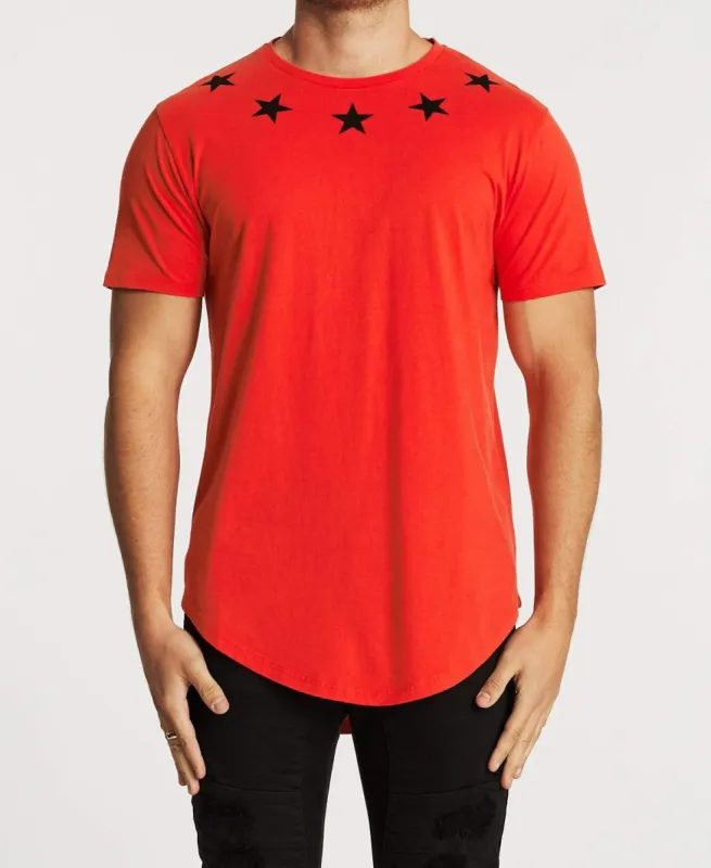 Ambitieux Dual Curved T-Shirt Red sold by Neverland