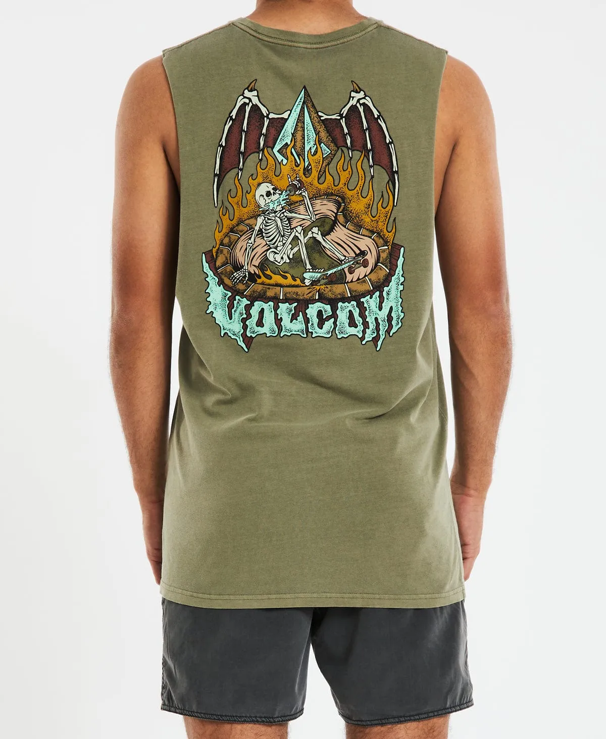 Hessian Muscle Tee Army Green sold by Neverland product image thumbnail 4