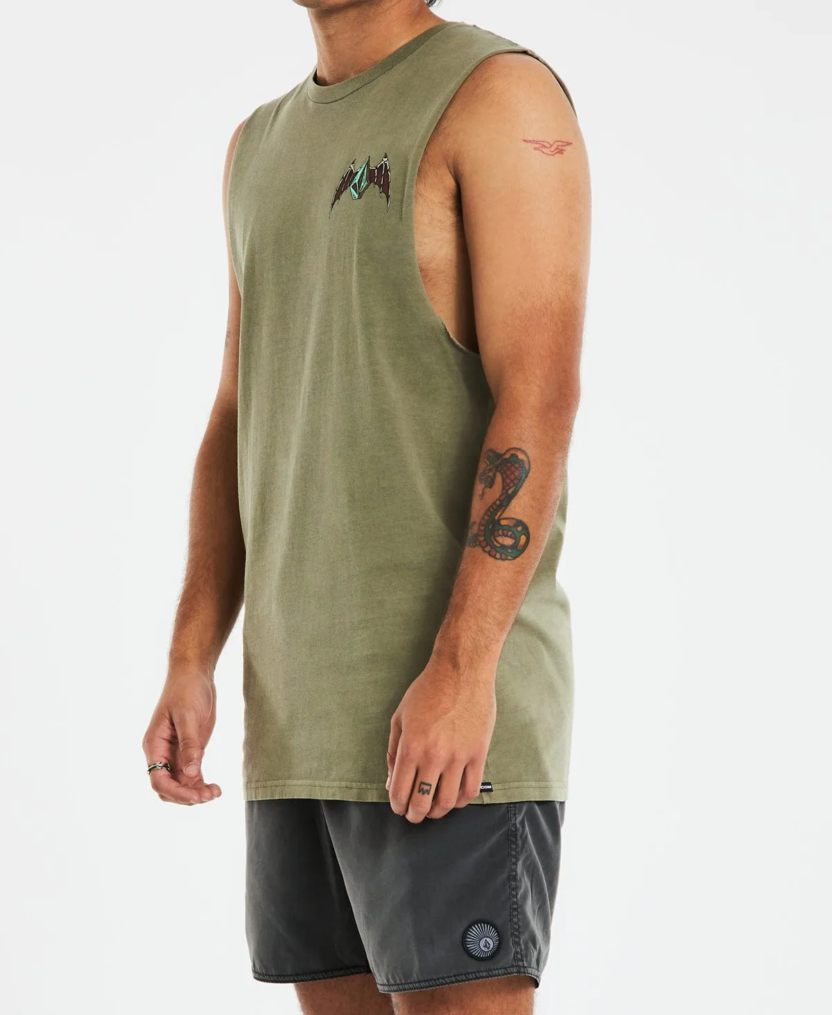 Hessian Muscle Tee Army Green sold by Neverland product image thumbnail 3