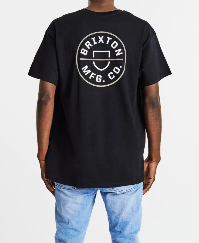 Crest II T-Shirt Black/Pebble sold by Neverland