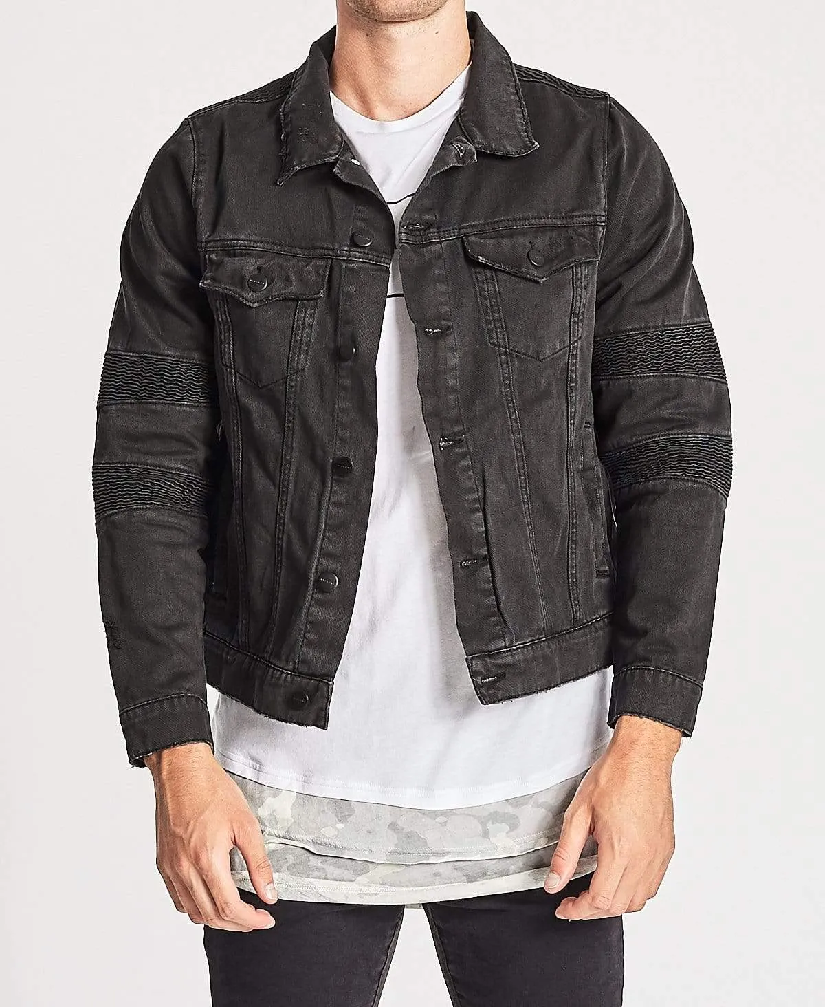 Bandit Denim Jacket Jet Black sold by Neverland