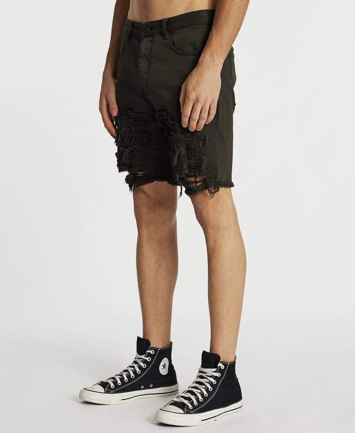 Blade Runner Raw Hem Short Washed Black sold by Neverland
